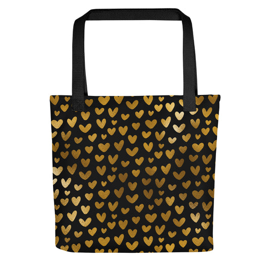 Tote bag- Hearts Black