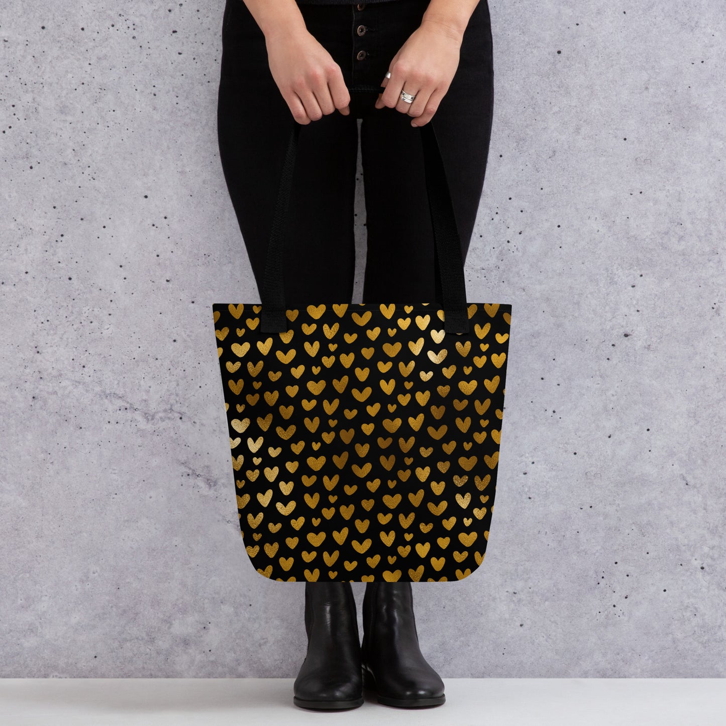 Tote bag- Hearts Black
