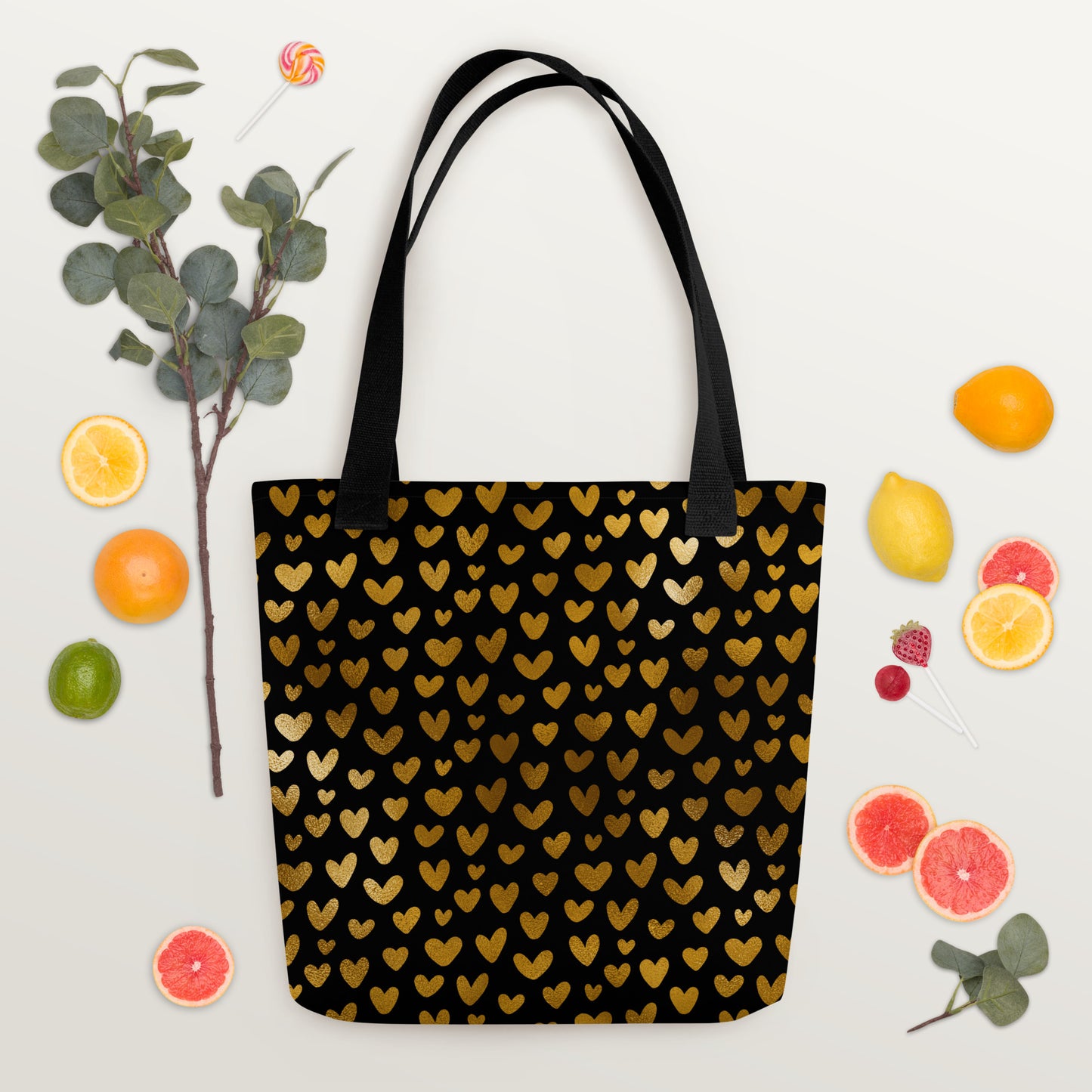 Tote bag- Hearts Black