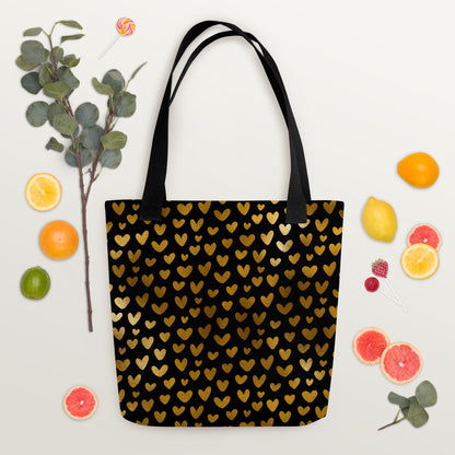 Tote bag- Hearts Black