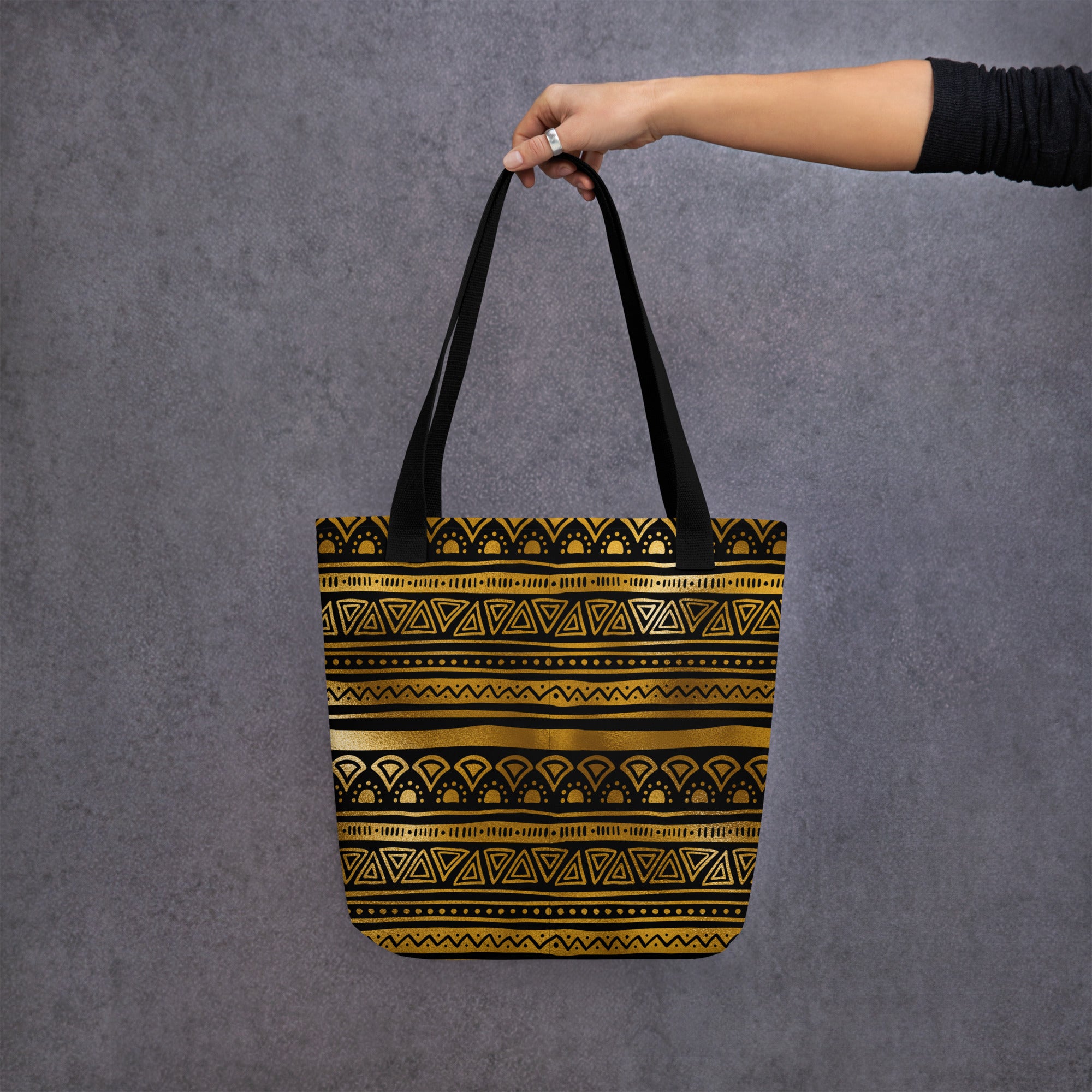 Tote bag- Tribal Patterns Black