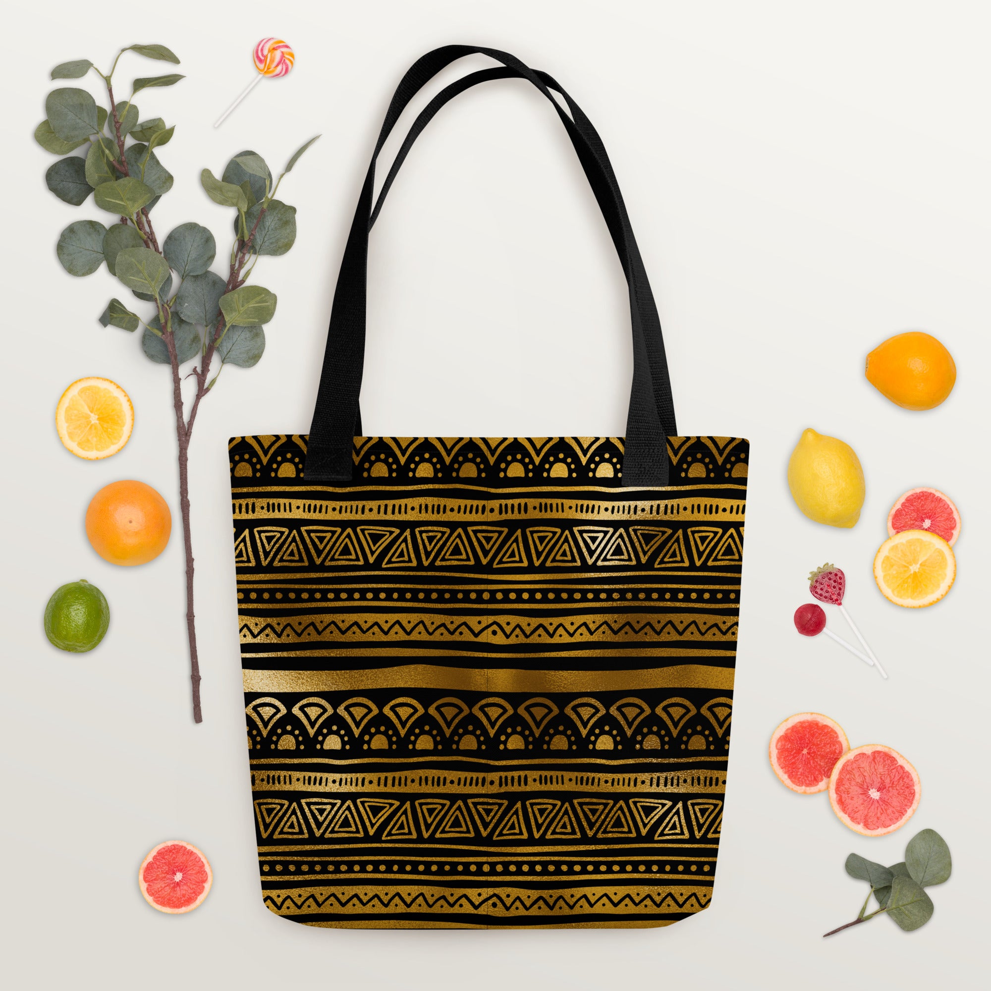 Tote bag- Tribal Patterns Black