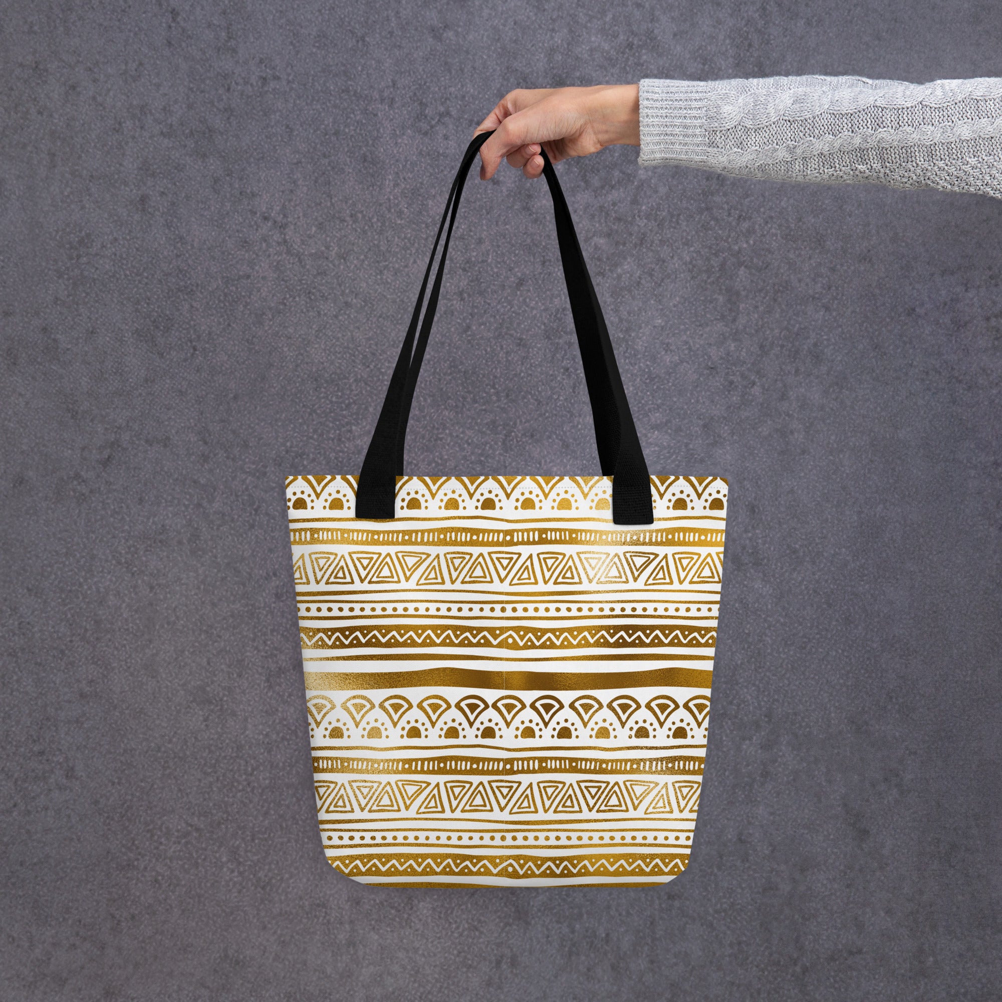 Tote bag- Tribal Patterns White