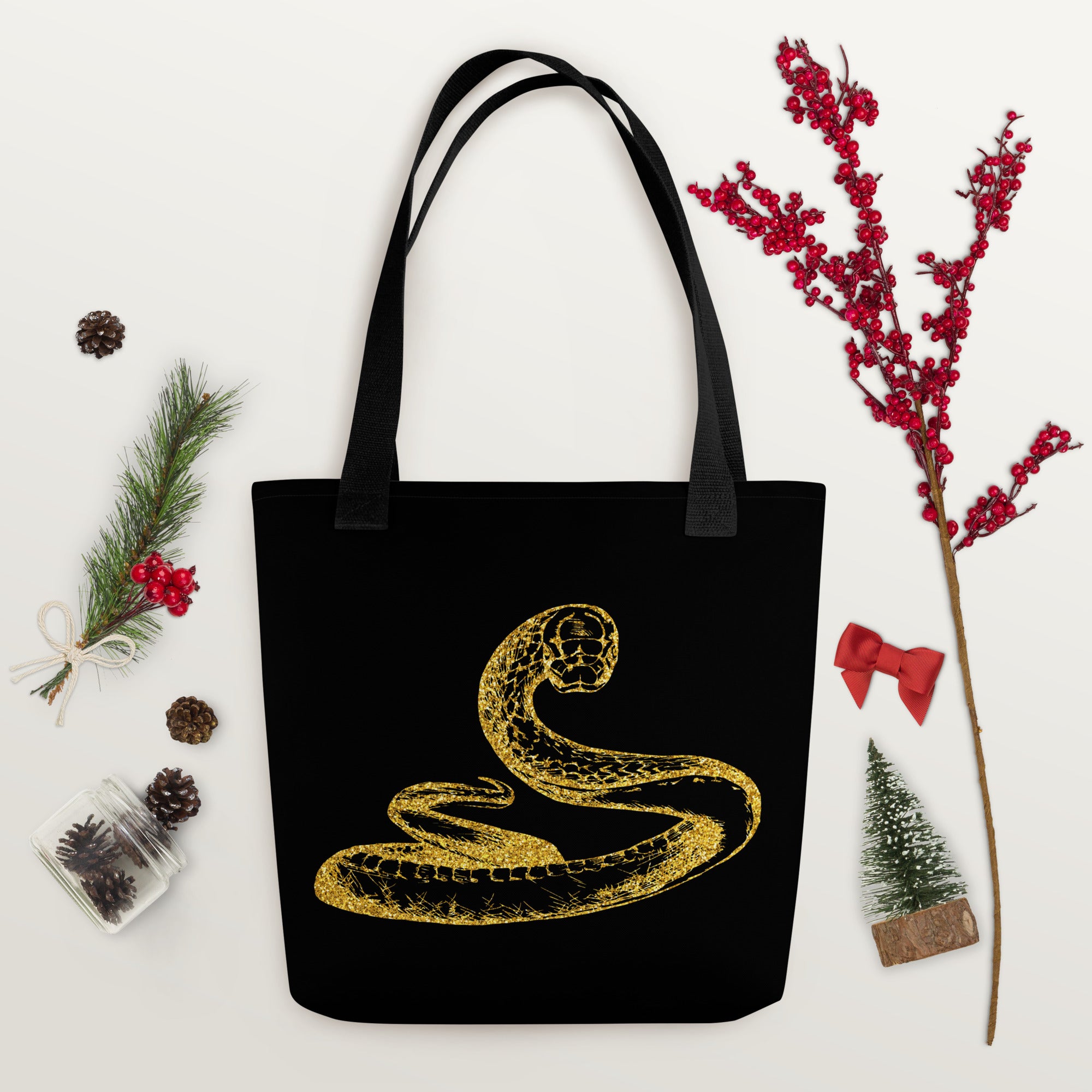 Tote bag- Snake Black