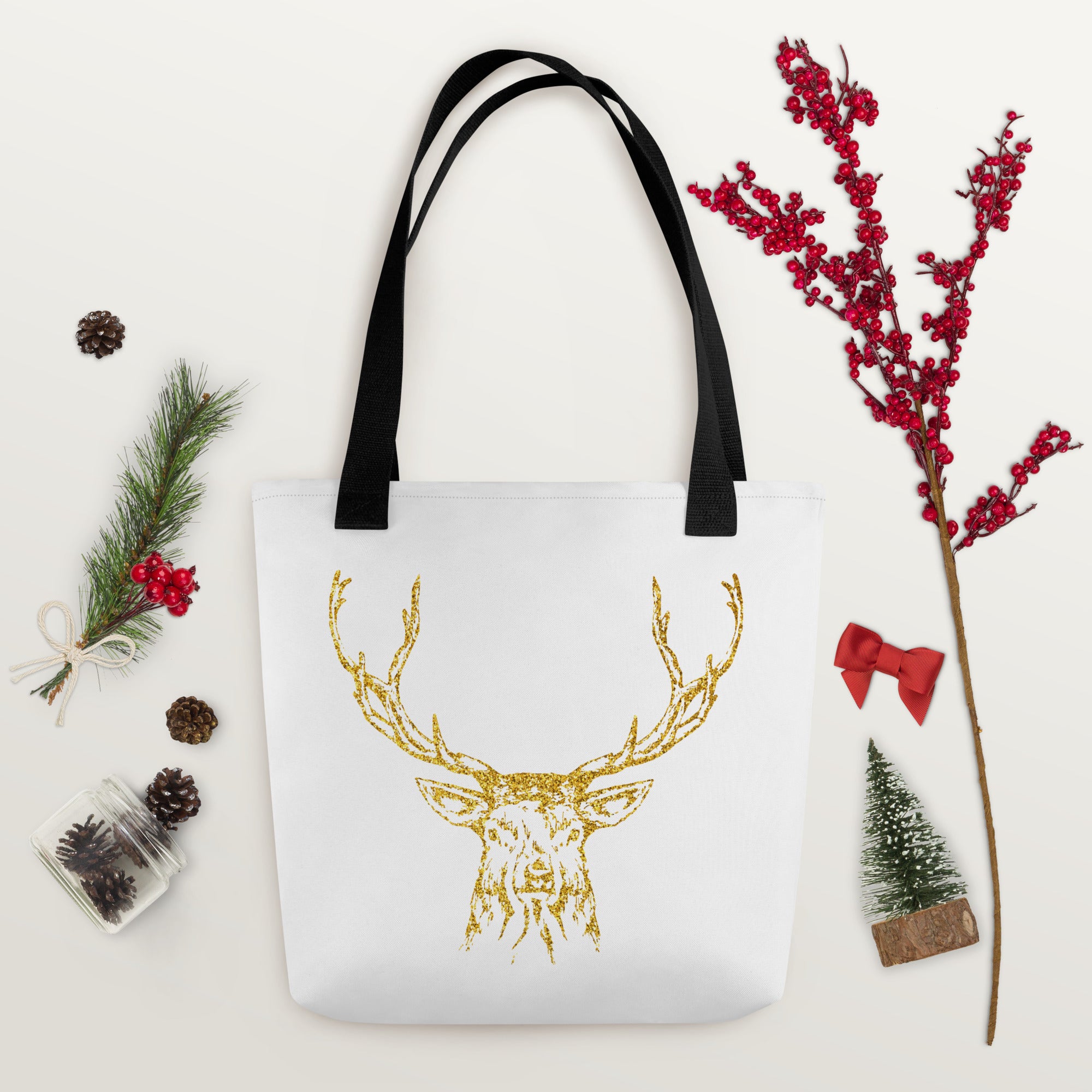 Tote bag- Antlers White