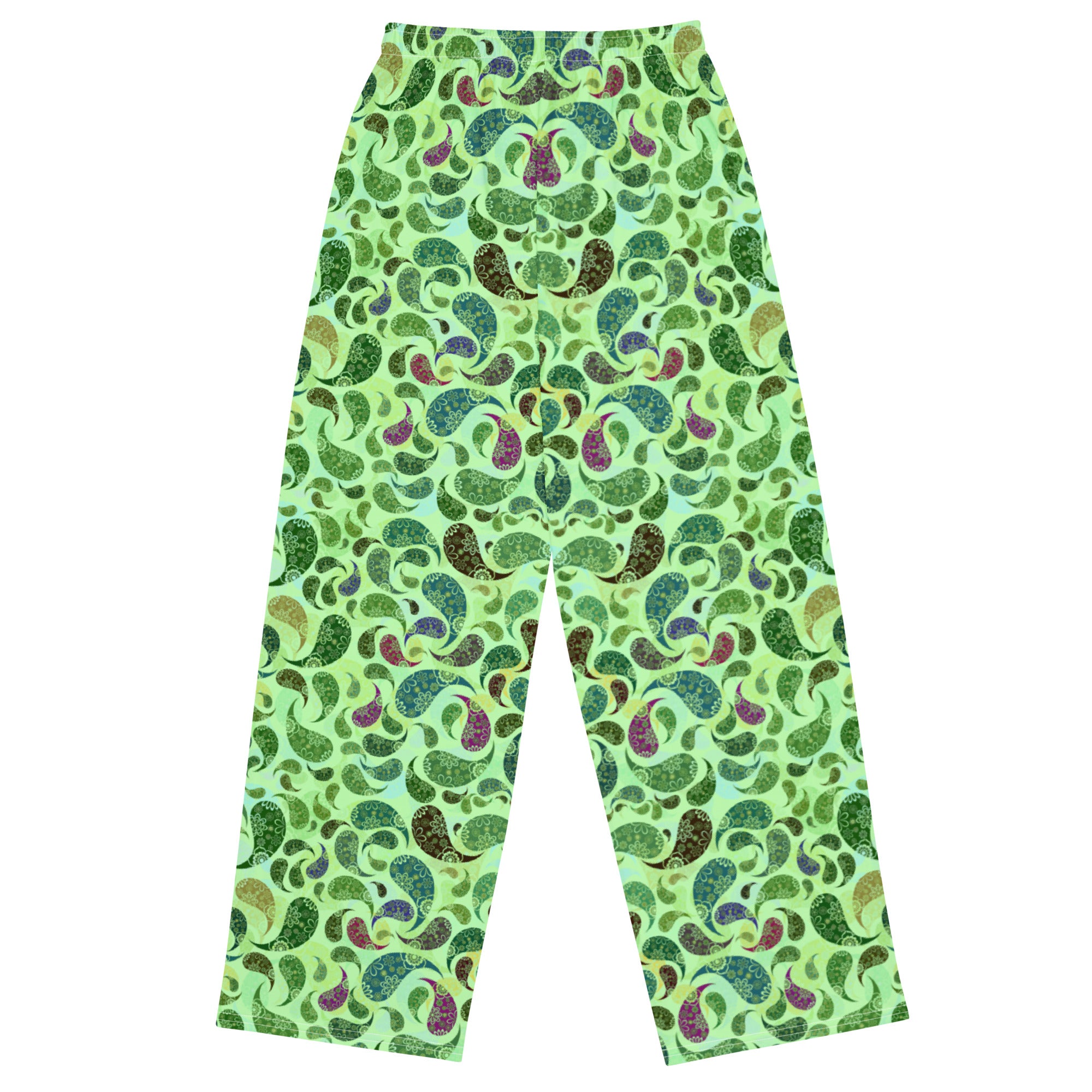 unisex wide-leg pants- Paisley Green