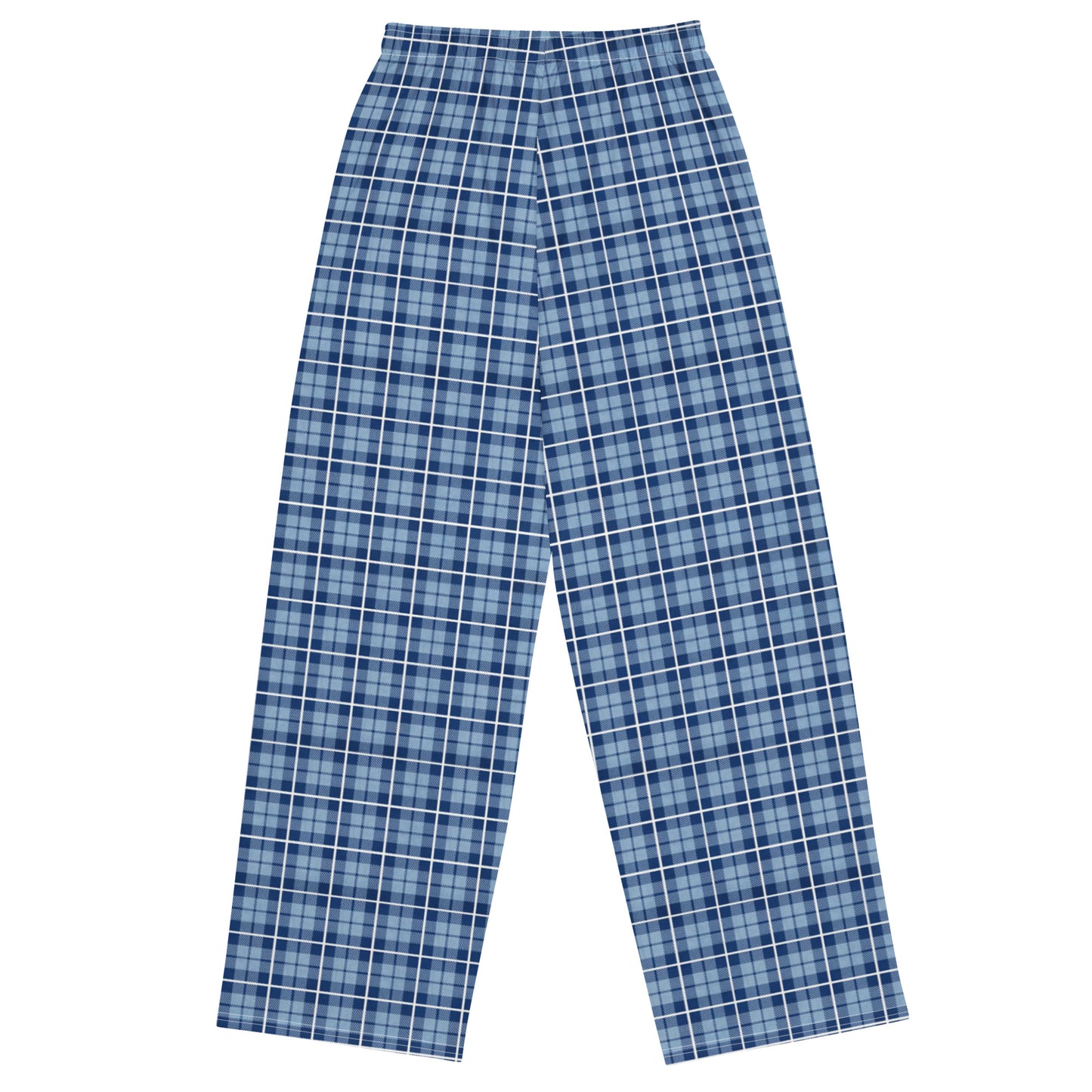 unisex wide-leg pants- Tartan Light Blue