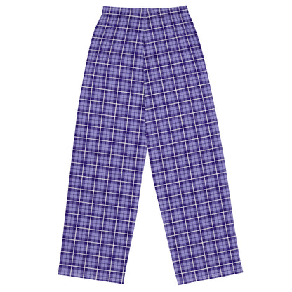 unisex wide-leg pants- Tartan purple