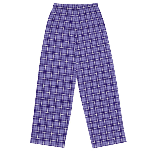 unisex wide-leg pants- Tartan purple
