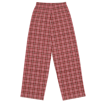 unisex wide-leg pants- Tartan Brown