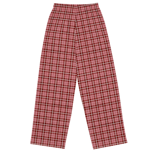 unisex wide-leg pants- Tartan Brown