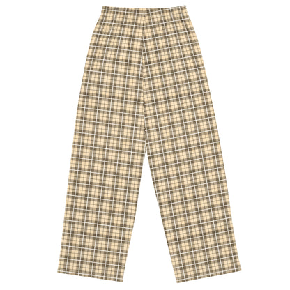 unisex wide-leg pants- Tartan Yellow