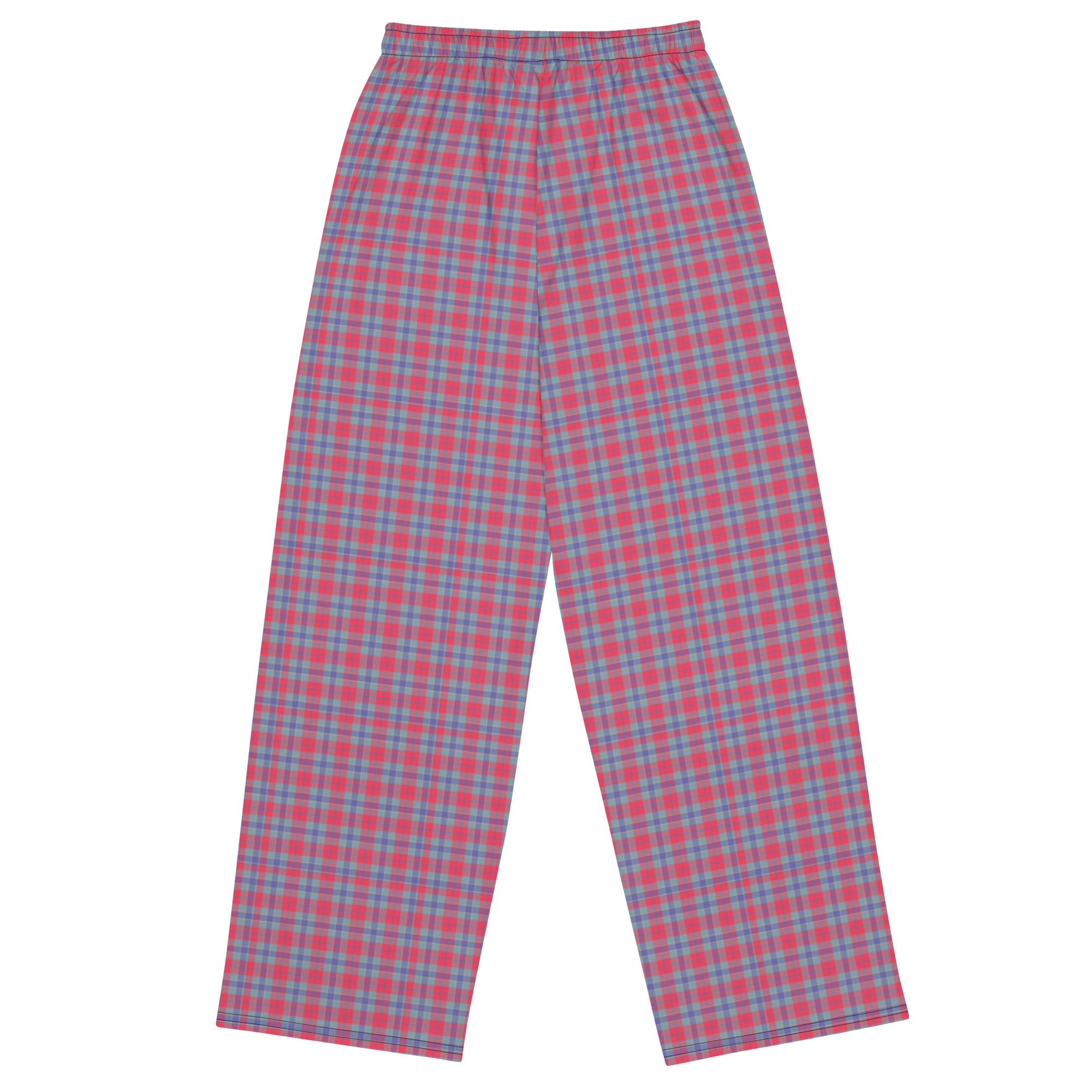 unisex wide-leg pants- Tartan Red