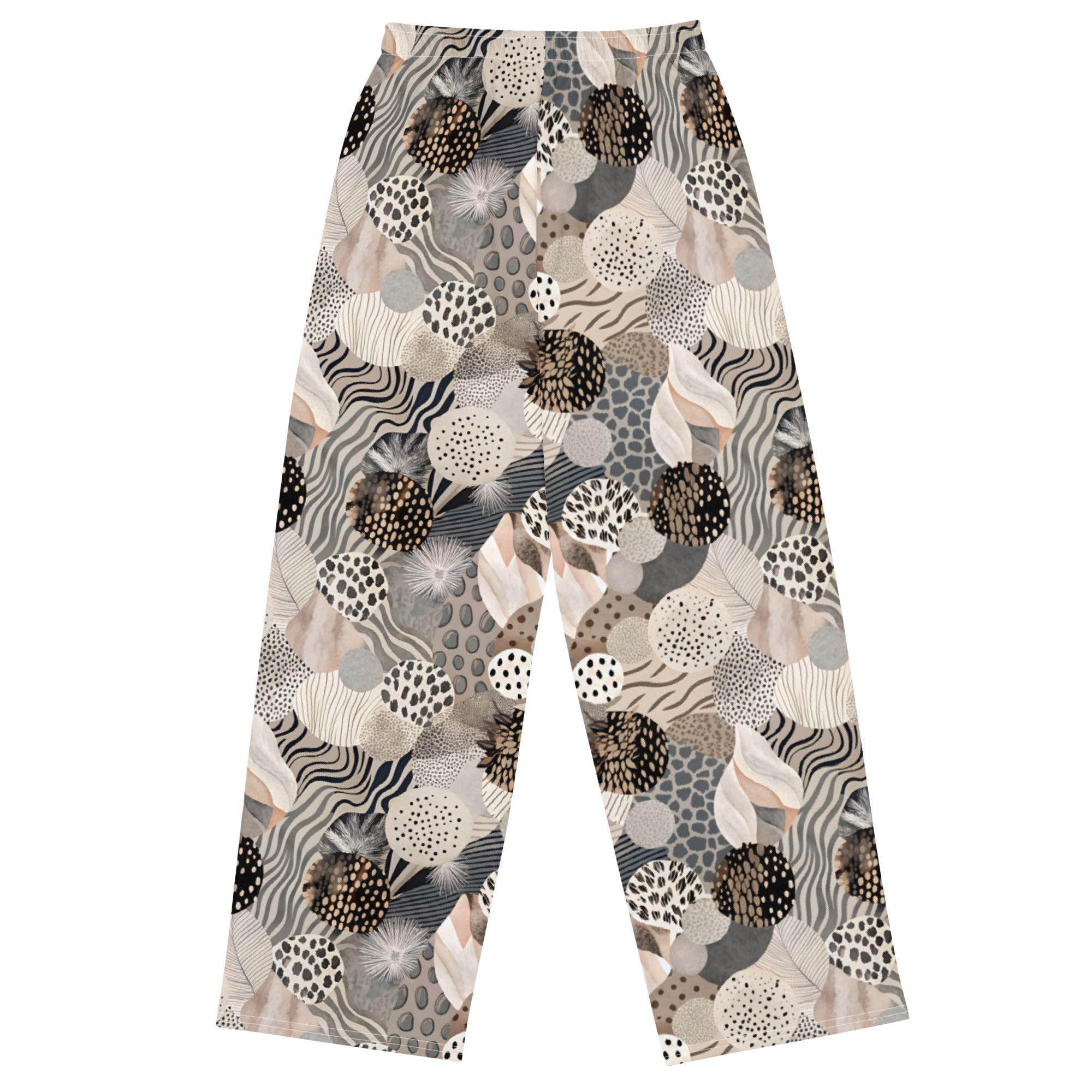 unisex wide-leg pants- Artsy Animal Print Design 07