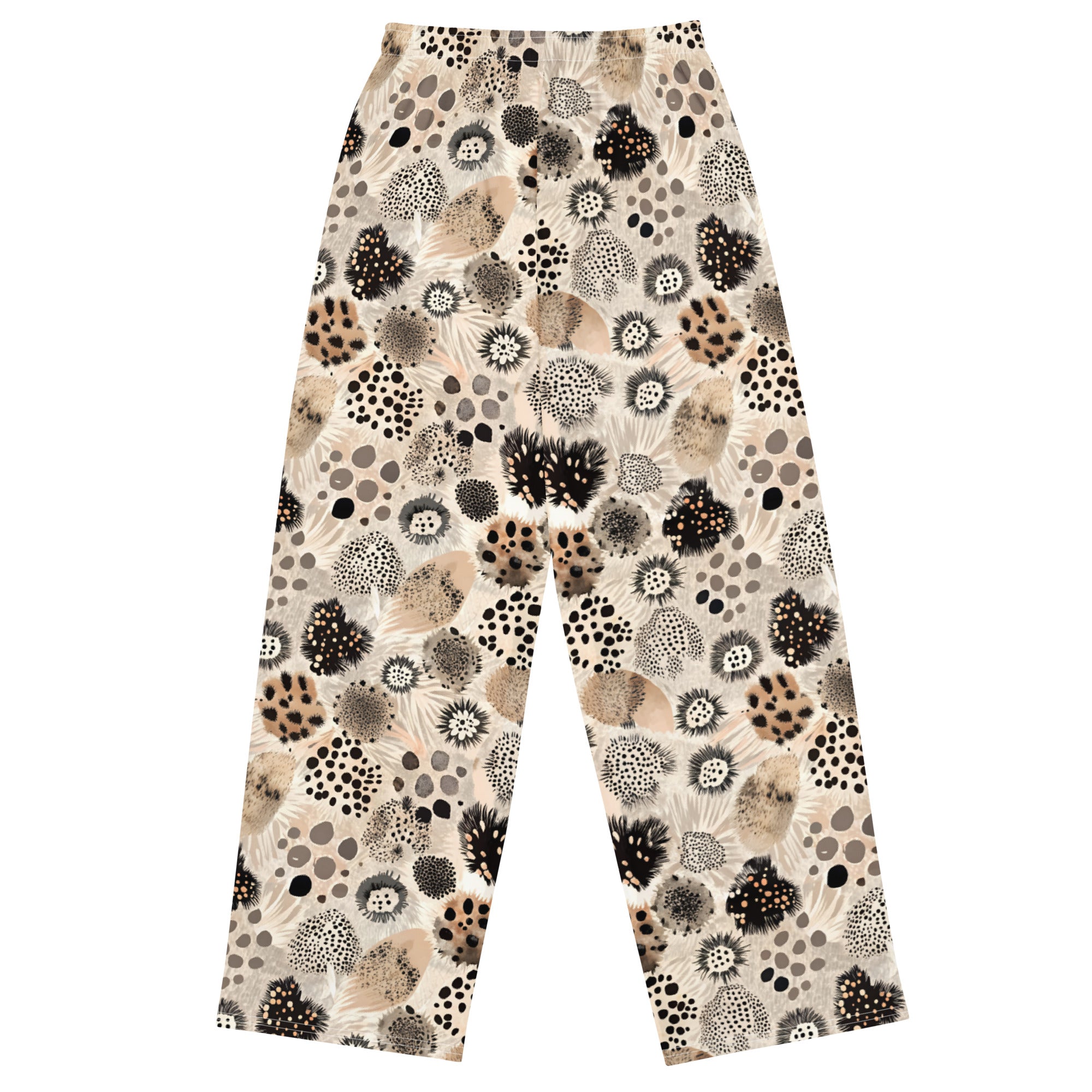 unisex wide-leg pants- Artsy Animal Print Design VI