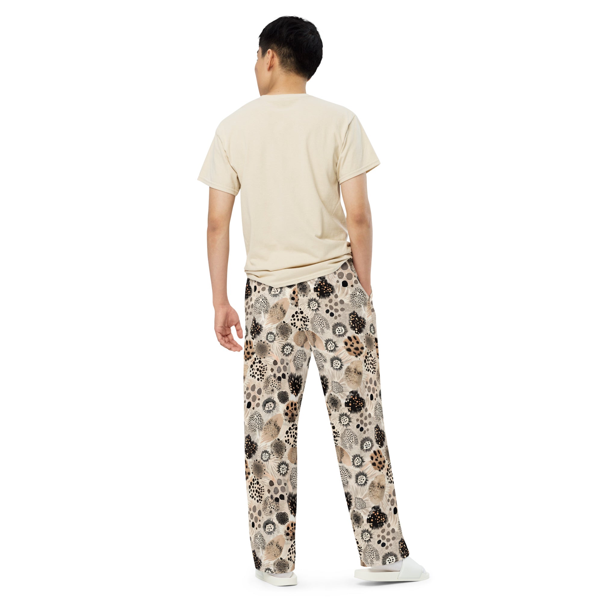 unisex wide-leg pants- Artsy Animal Print Design VI