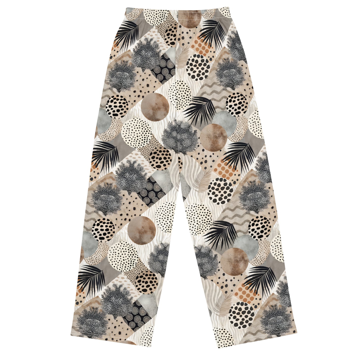 unisex wide-leg pants- Artsy Animal Print Design IV