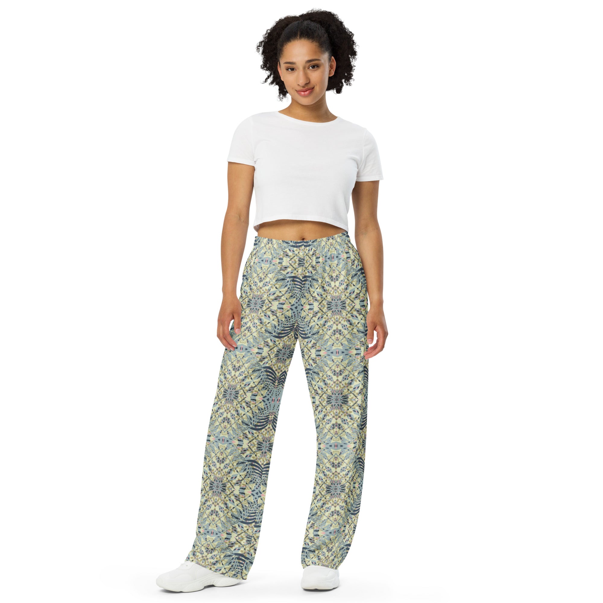 unisex wide-leg pants- Mandala chic III