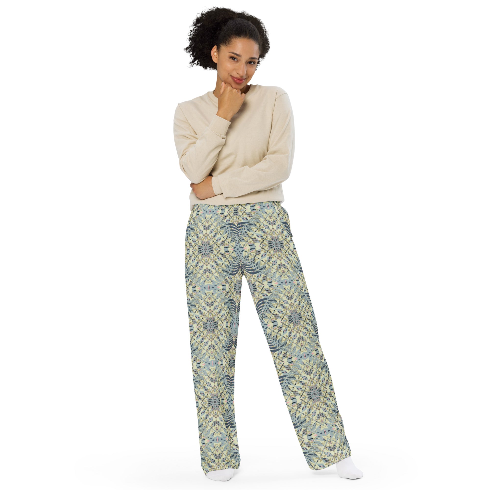 unisex wide-leg pants- Mandala chic 03