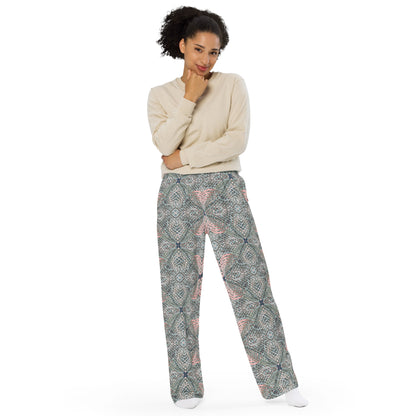 unisex wide-leg pants- Mandala chic IV