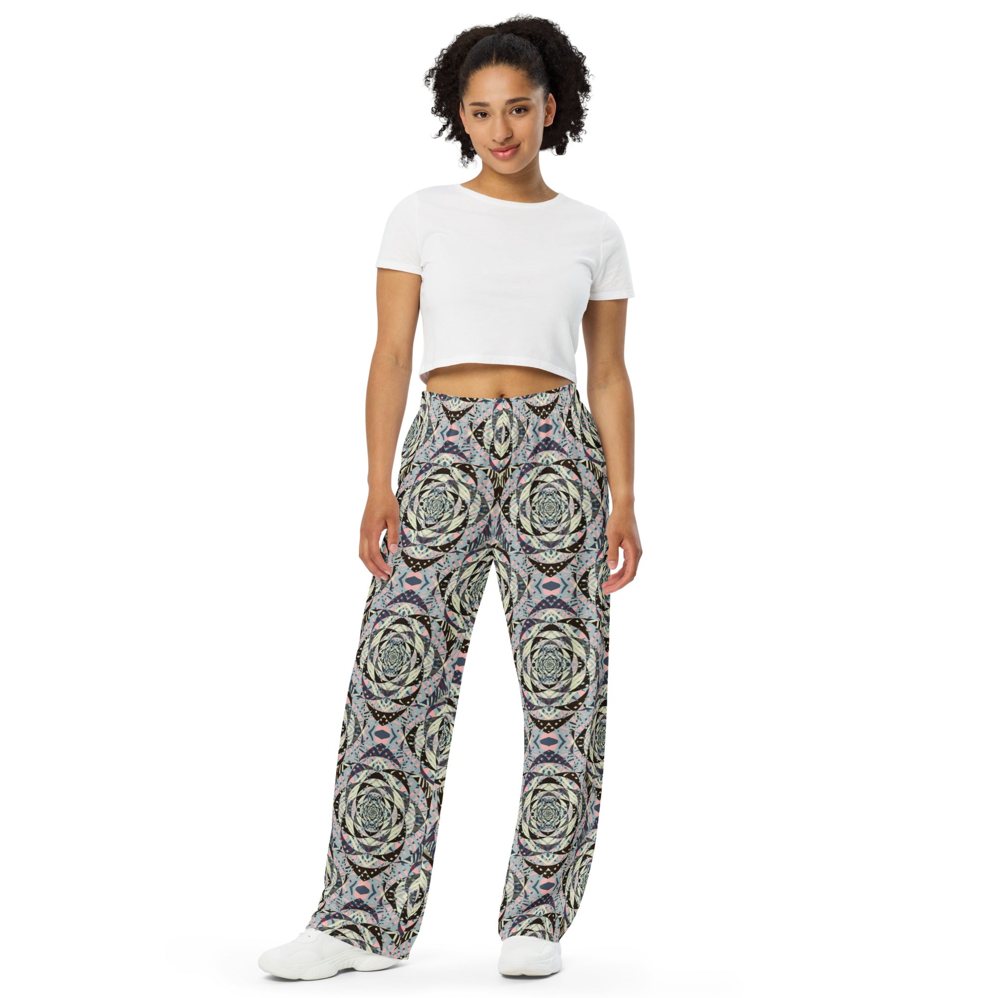 unisex wide-leg pants- Mandala chic V