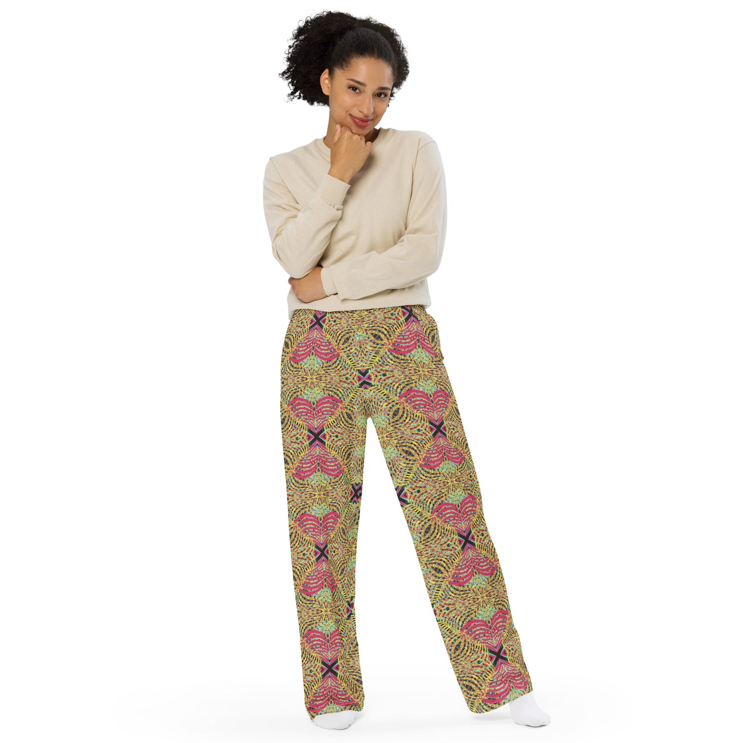 unisex wide-leg pants- Mandala chic VI
