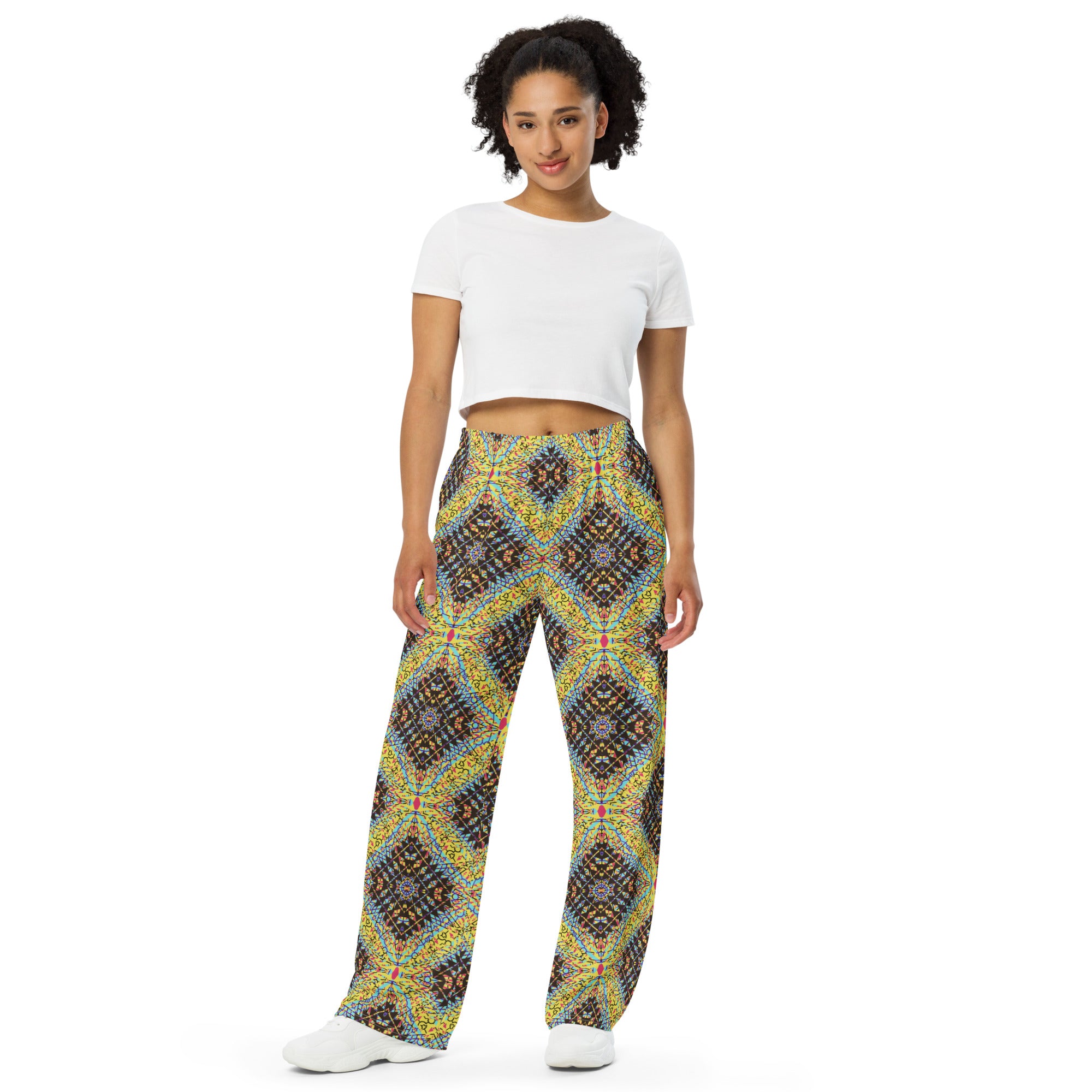 unisex wide-leg pants- Mandala chic VII