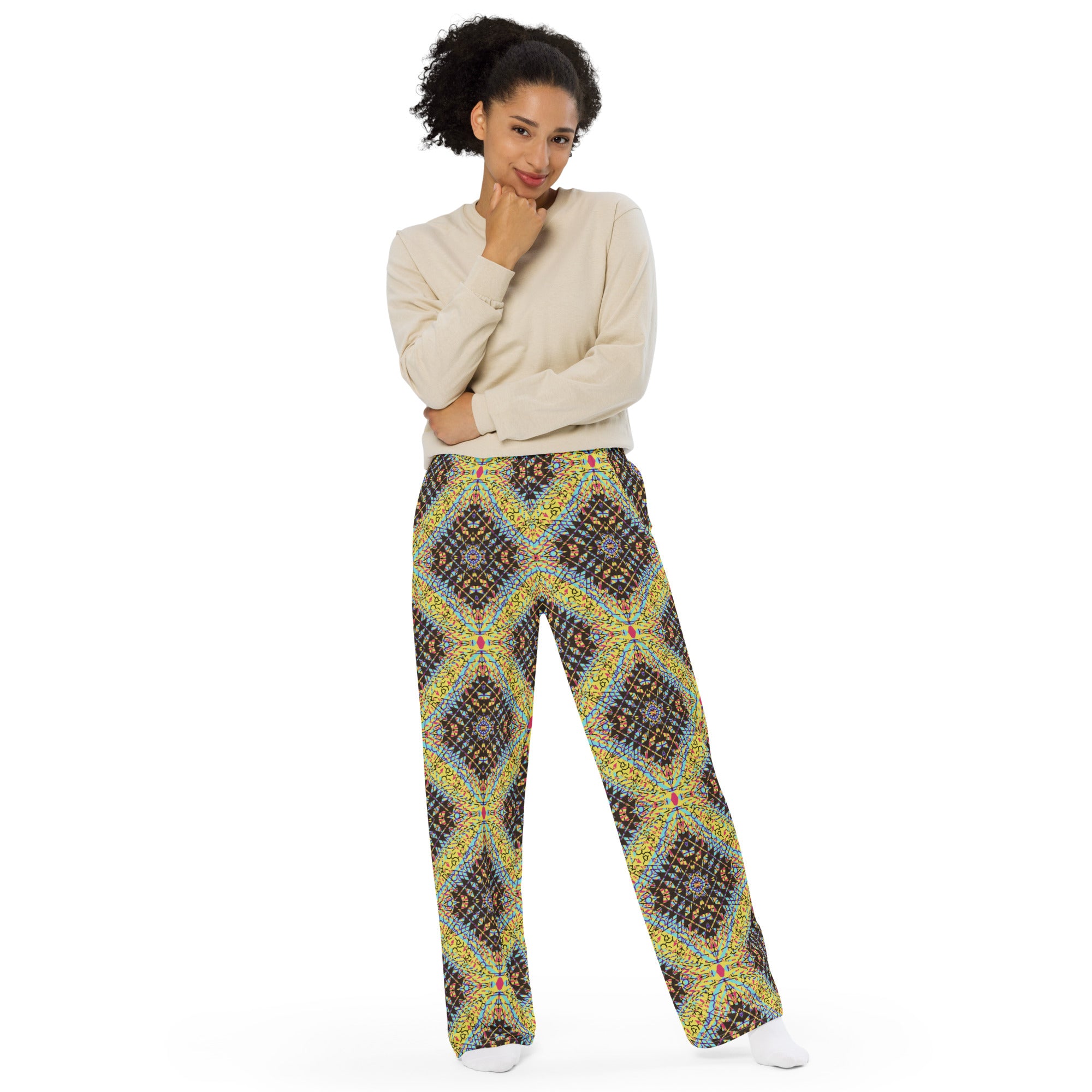 unisex wide-leg pants- Mandala chic 07