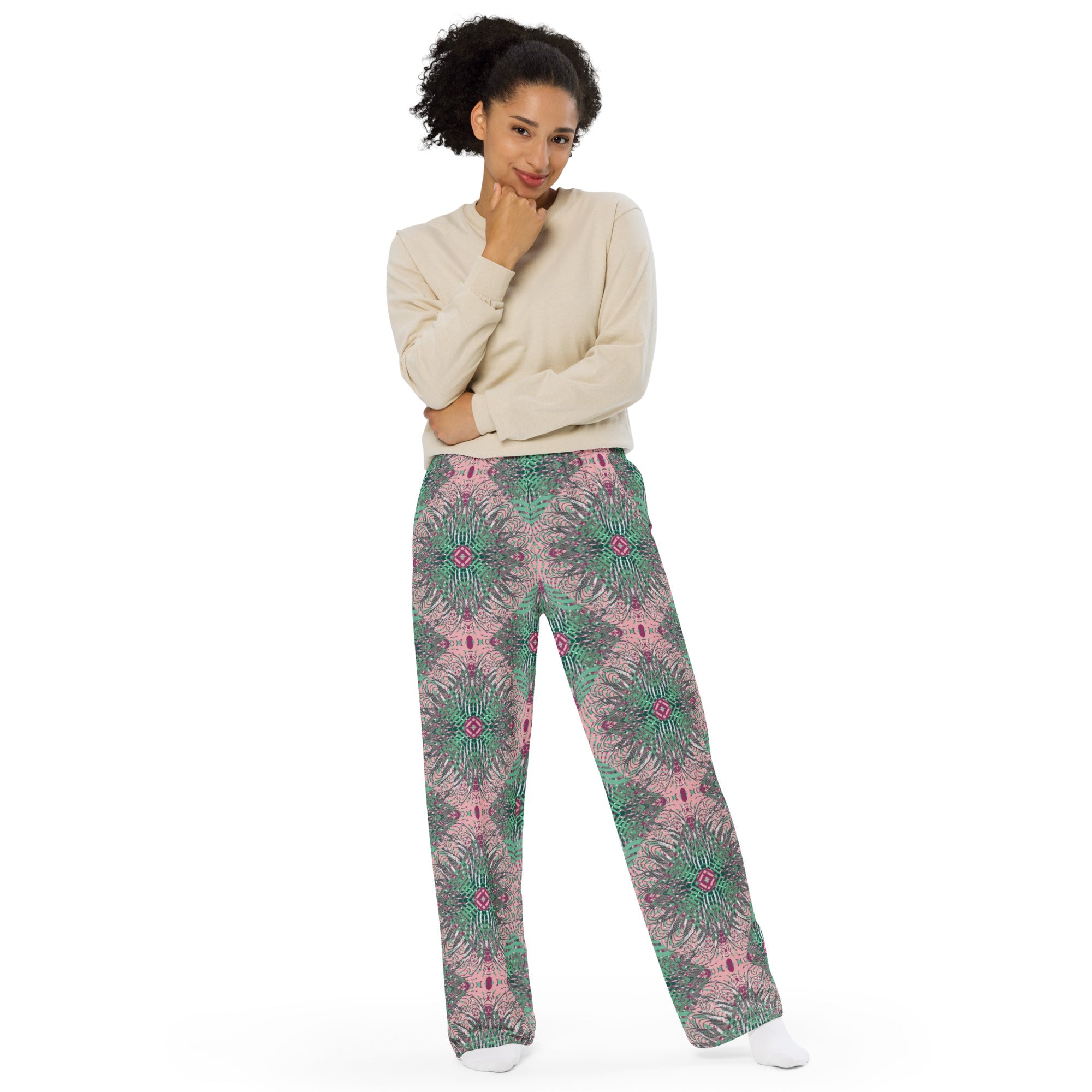 unisex wide-leg pants- Mandala chic VIII