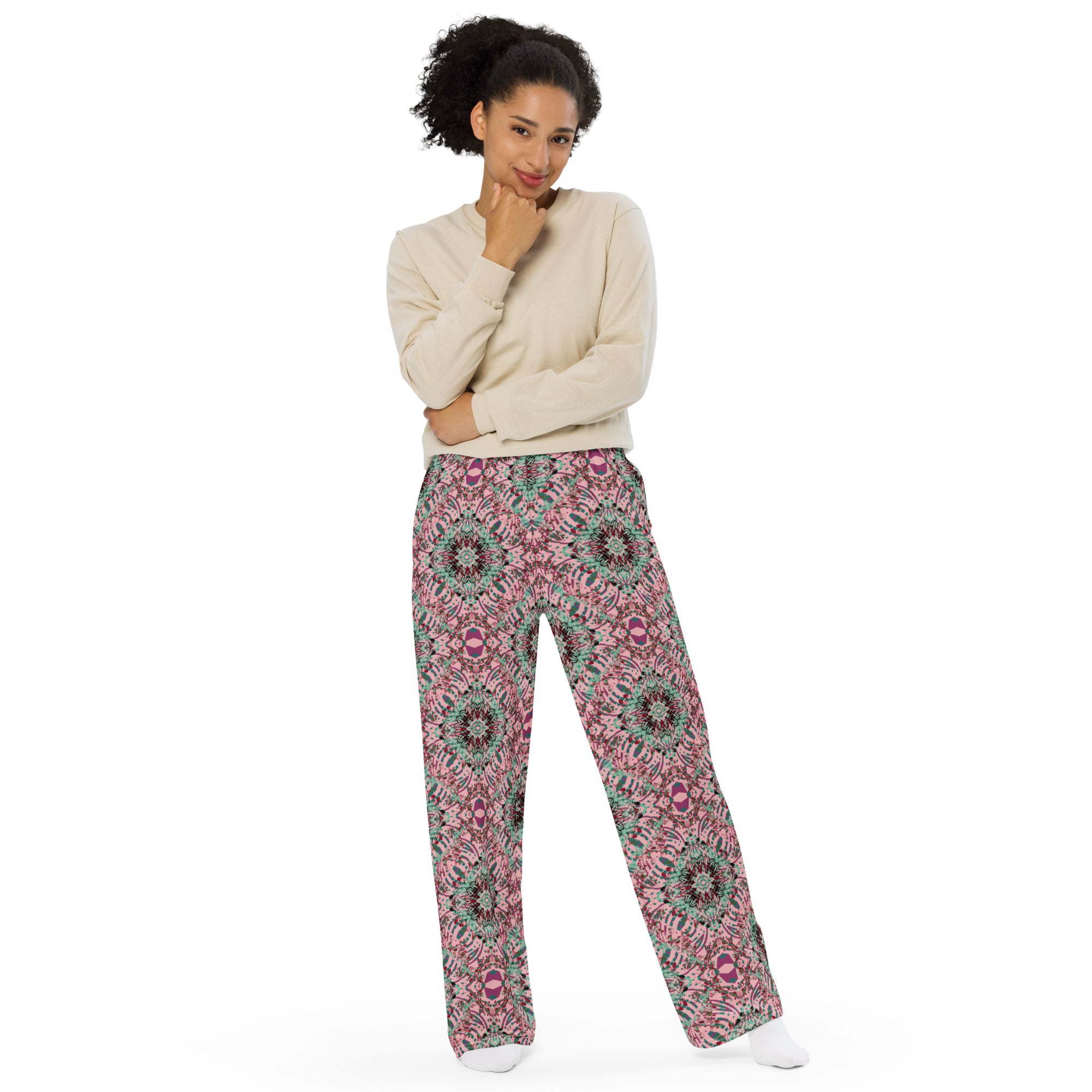 unisex wide-leg pants- Mandala chic IX