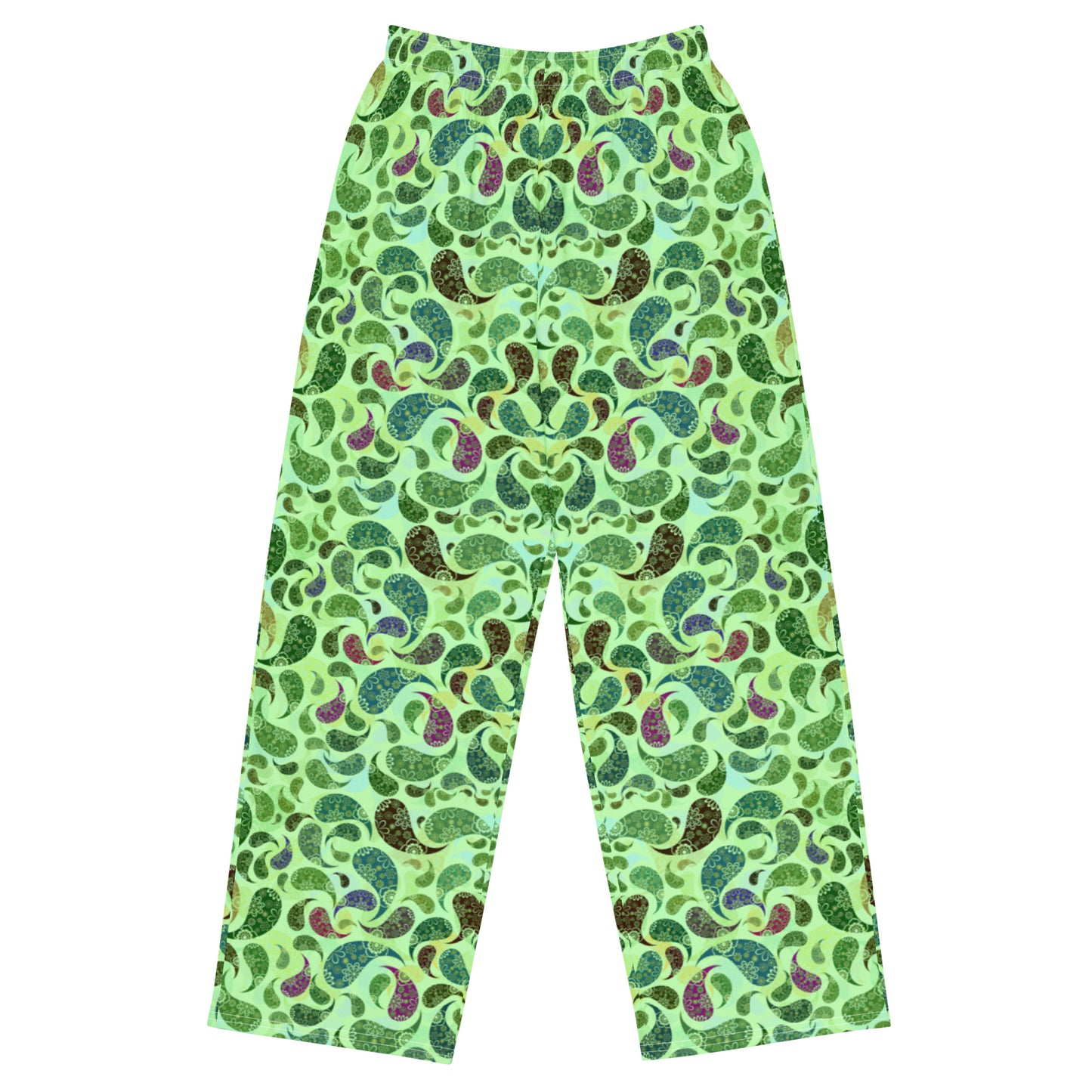 unisex wide-leg pants- Paisley Green