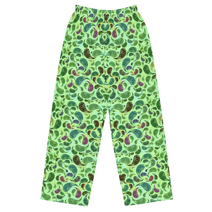unisex wide-leg pants- Paisley Green