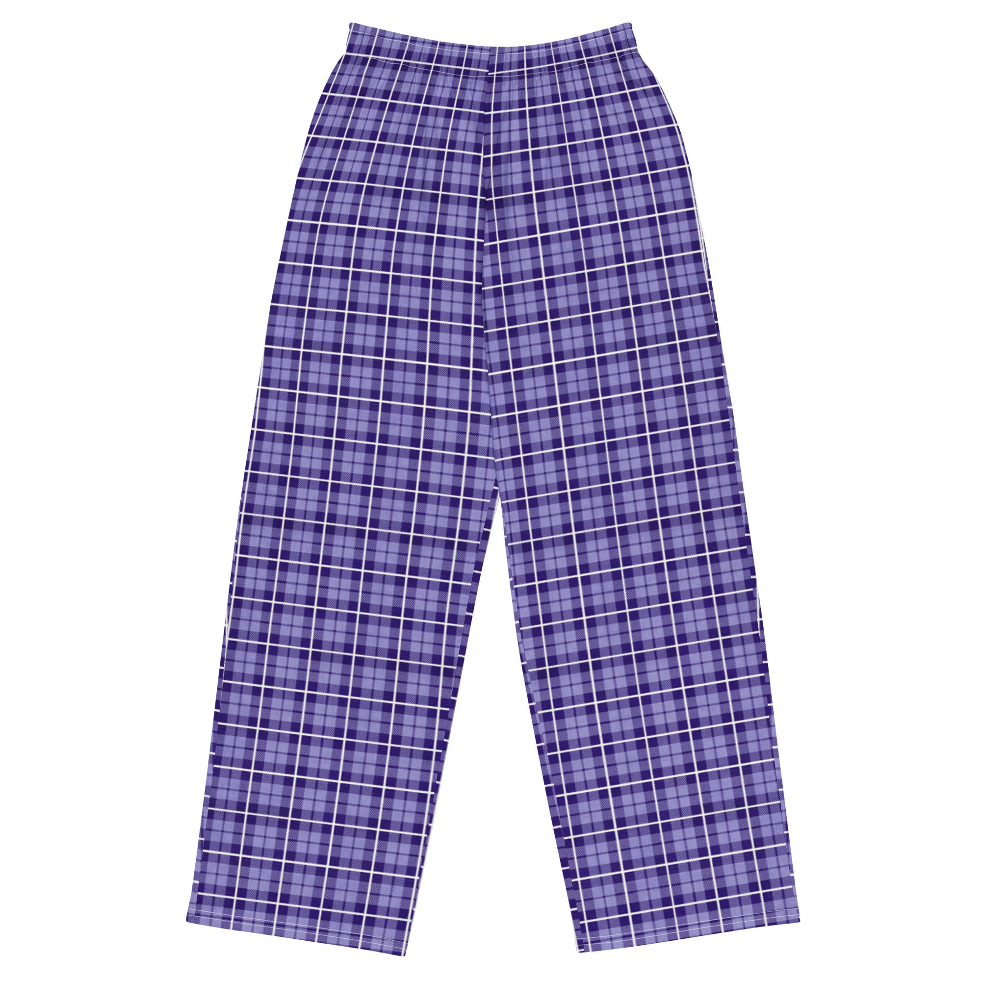 unisex wide-leg pants- Tartan purple