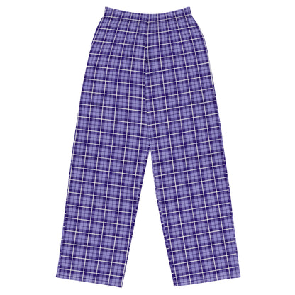 unisex wide-leg pants- Tartan purple