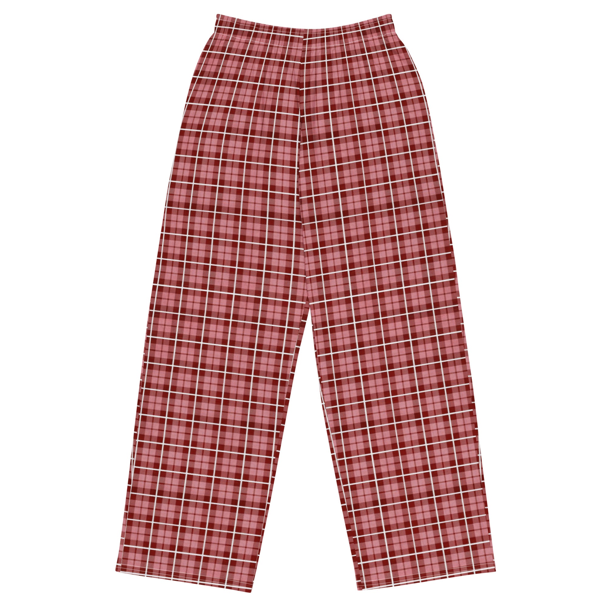 unisex wide-leg pants- Tartan Brown