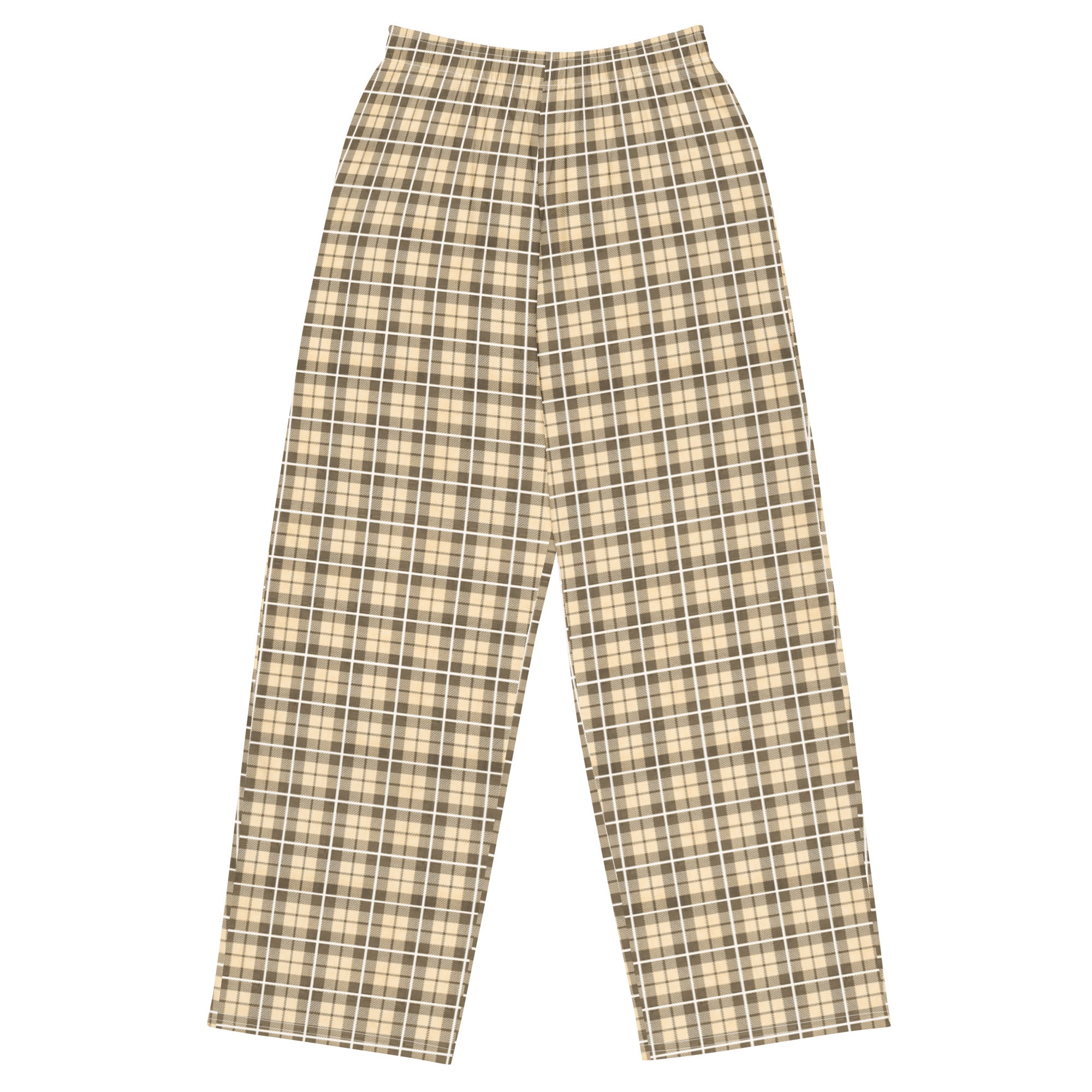 unisex wide-leg pants- Tartan Yellow