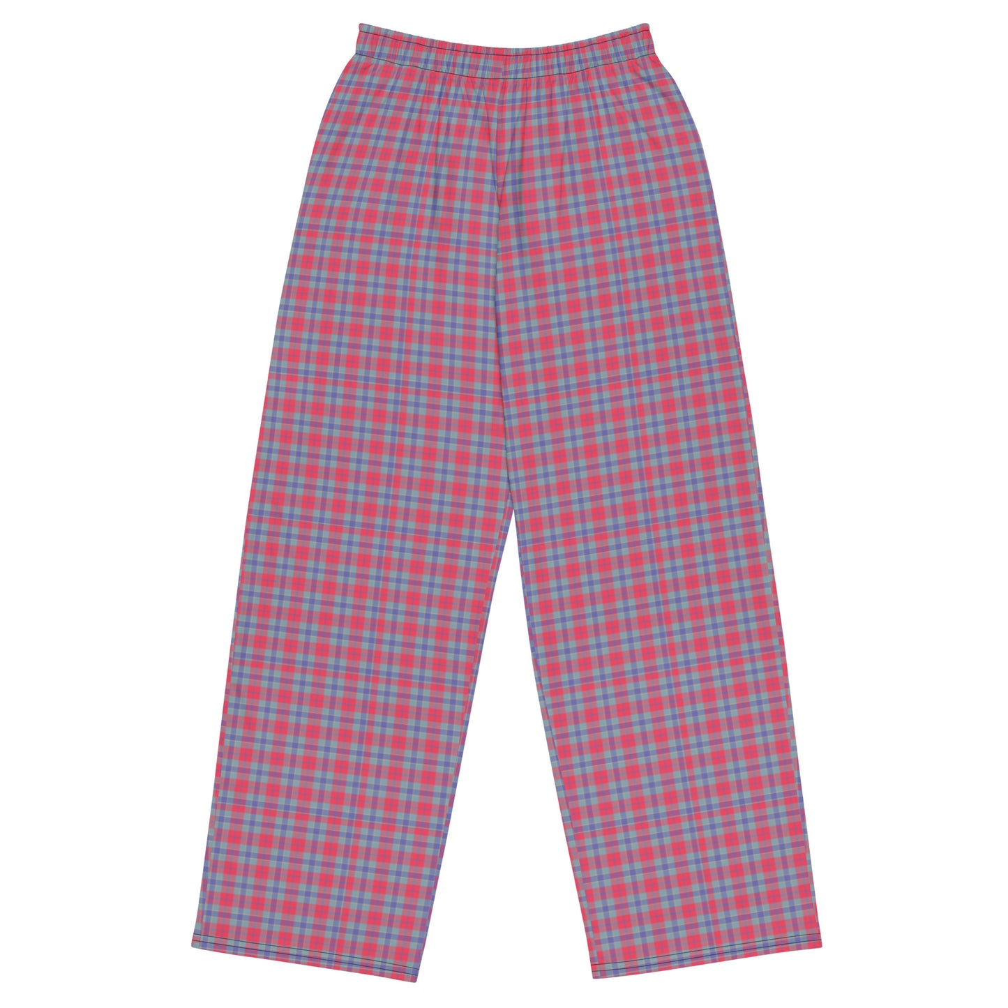 unisex wide-leg pants- Tartan Red