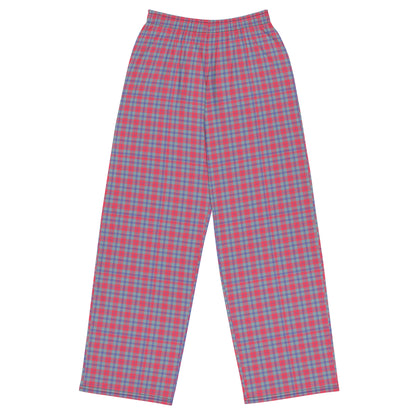 unisex wide-leg pants- Tartan Red