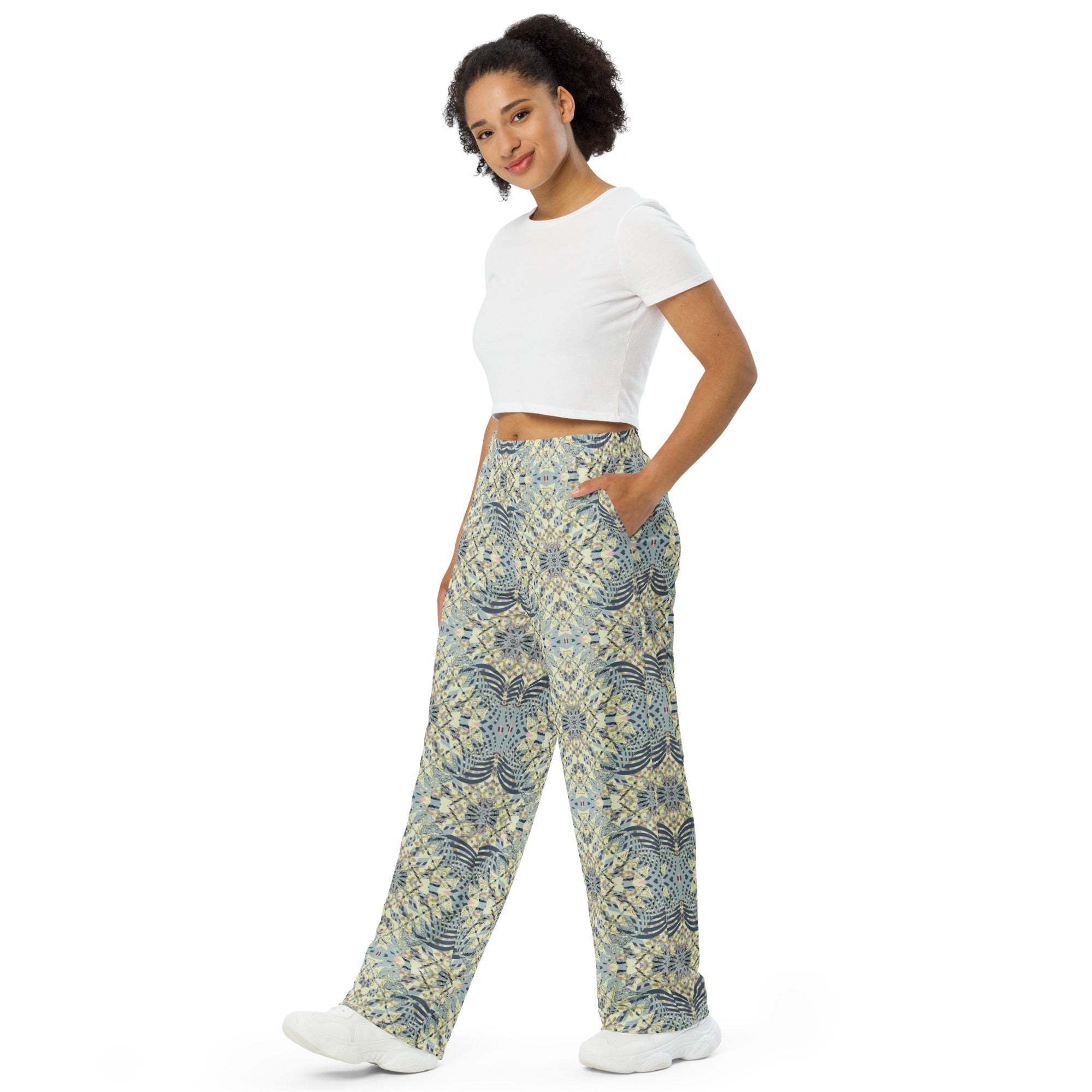 unisex wide-leg pants- Mandala chic 03