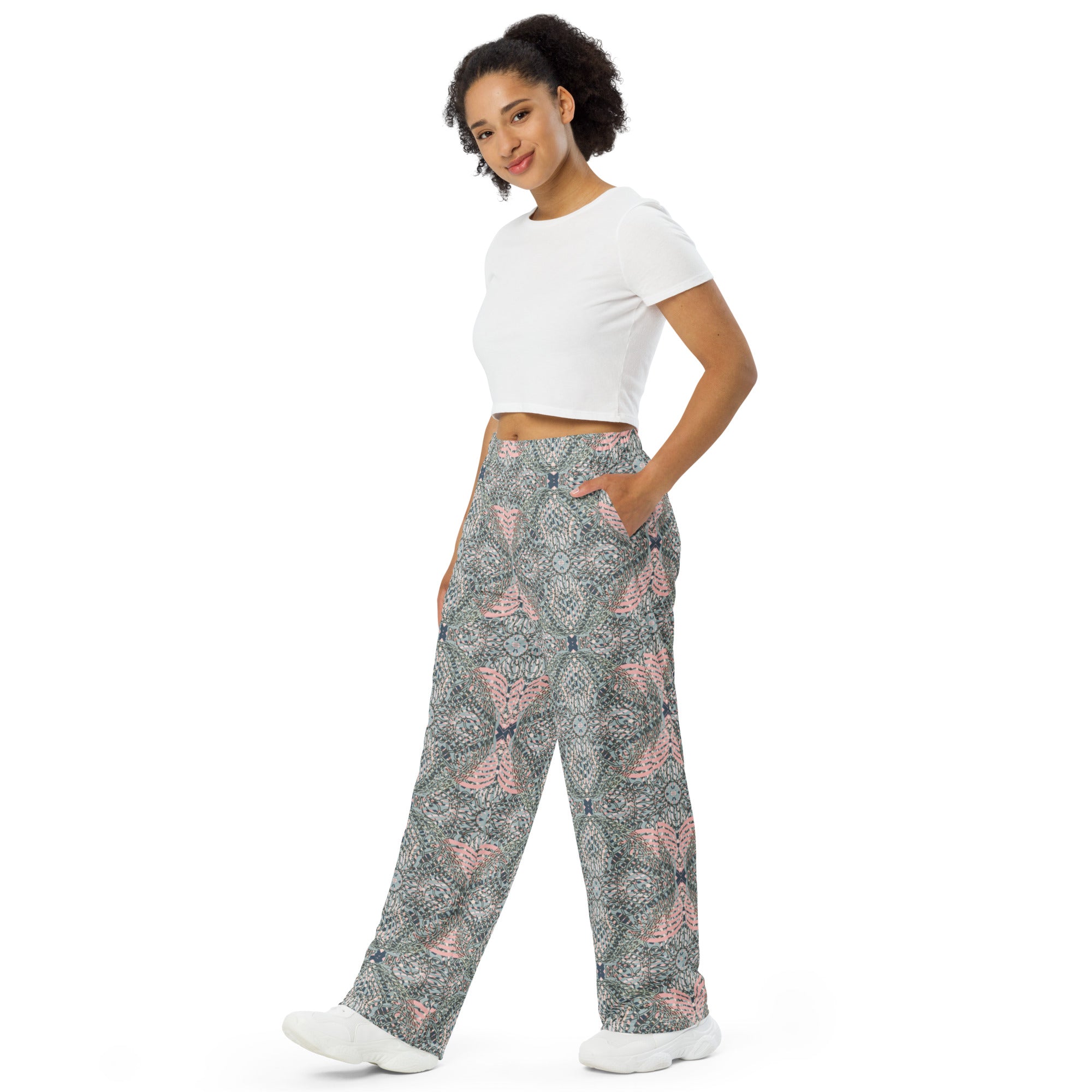 unisex wide-leg pants- Mandala chic IV