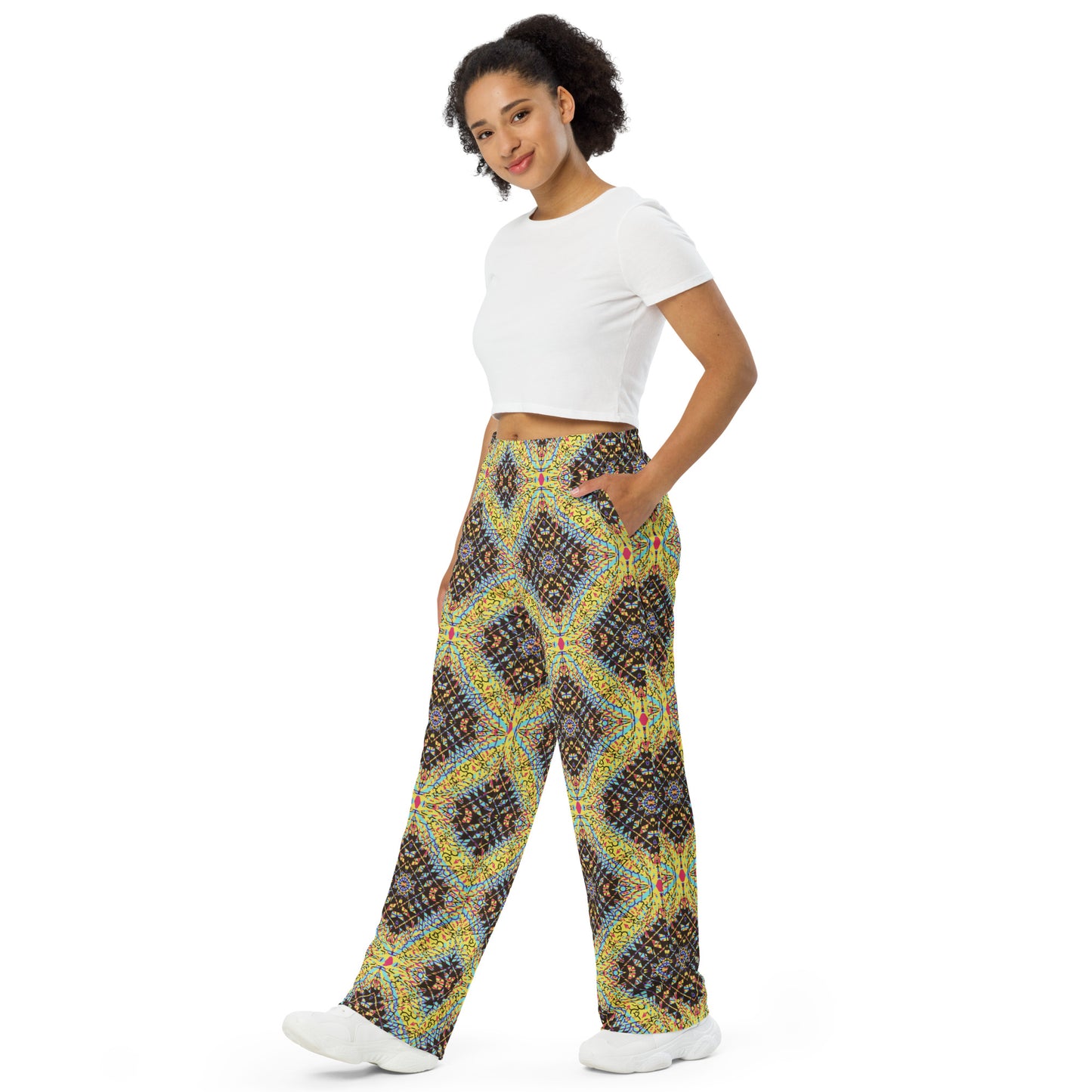 unisex wide-leg pants- Mandala chic VII