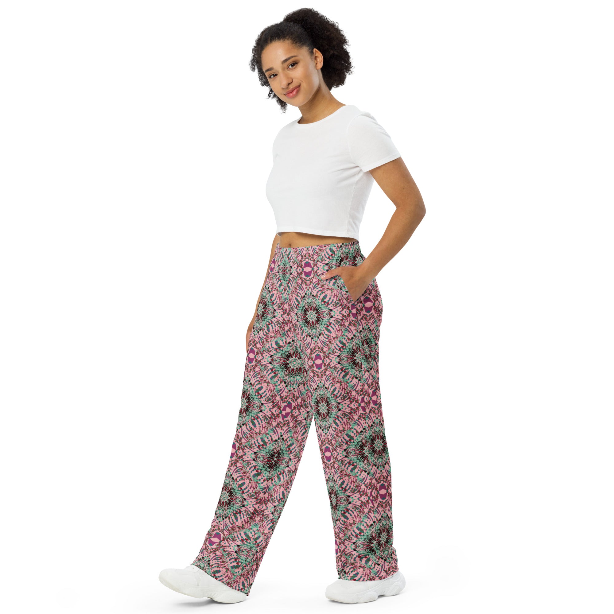 unisex wide-leg pants- Mandala chic IX