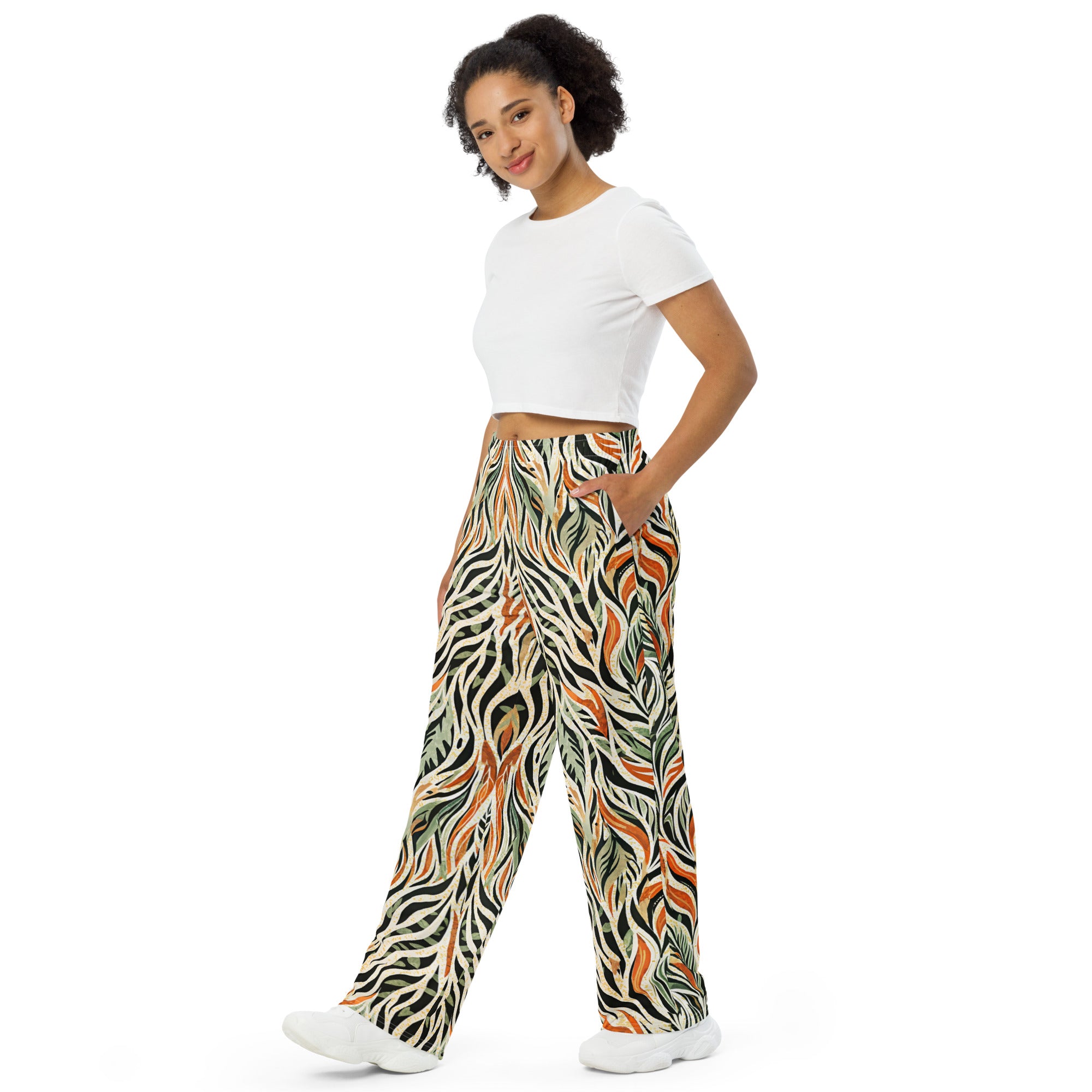 unisex wide-leg pants- Nature Design 03