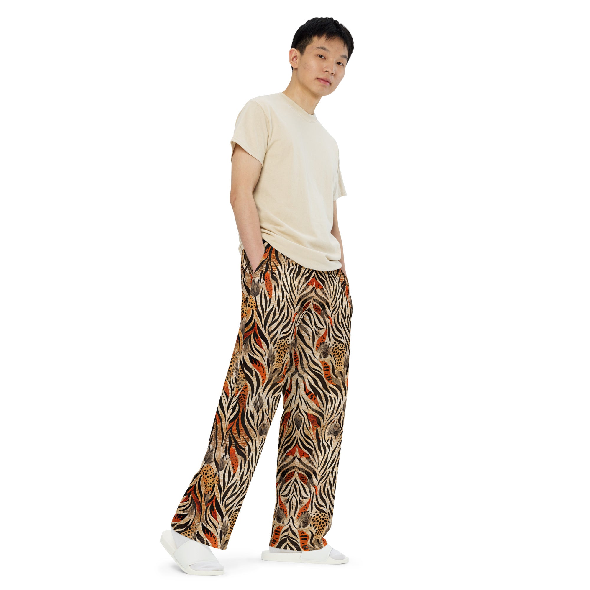 unisex wide-leg pants- Nature Design 04