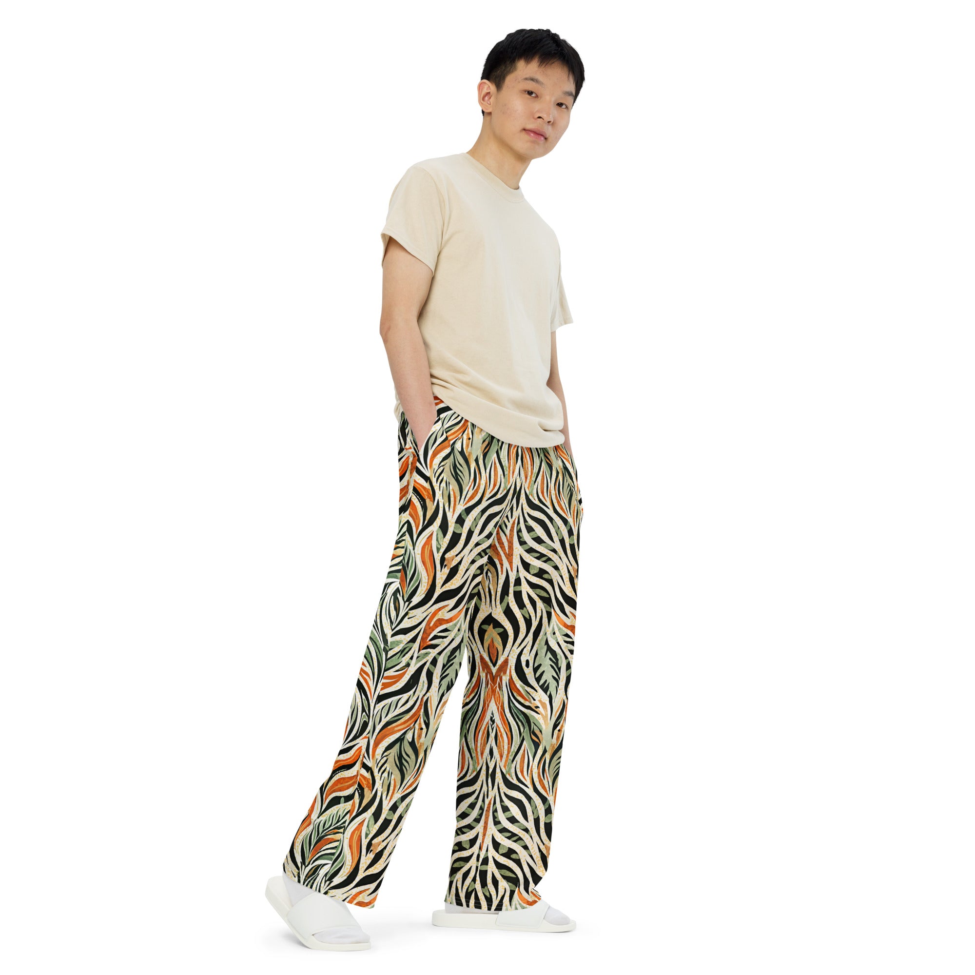 unisex wide-leg pants- Nature Design 03