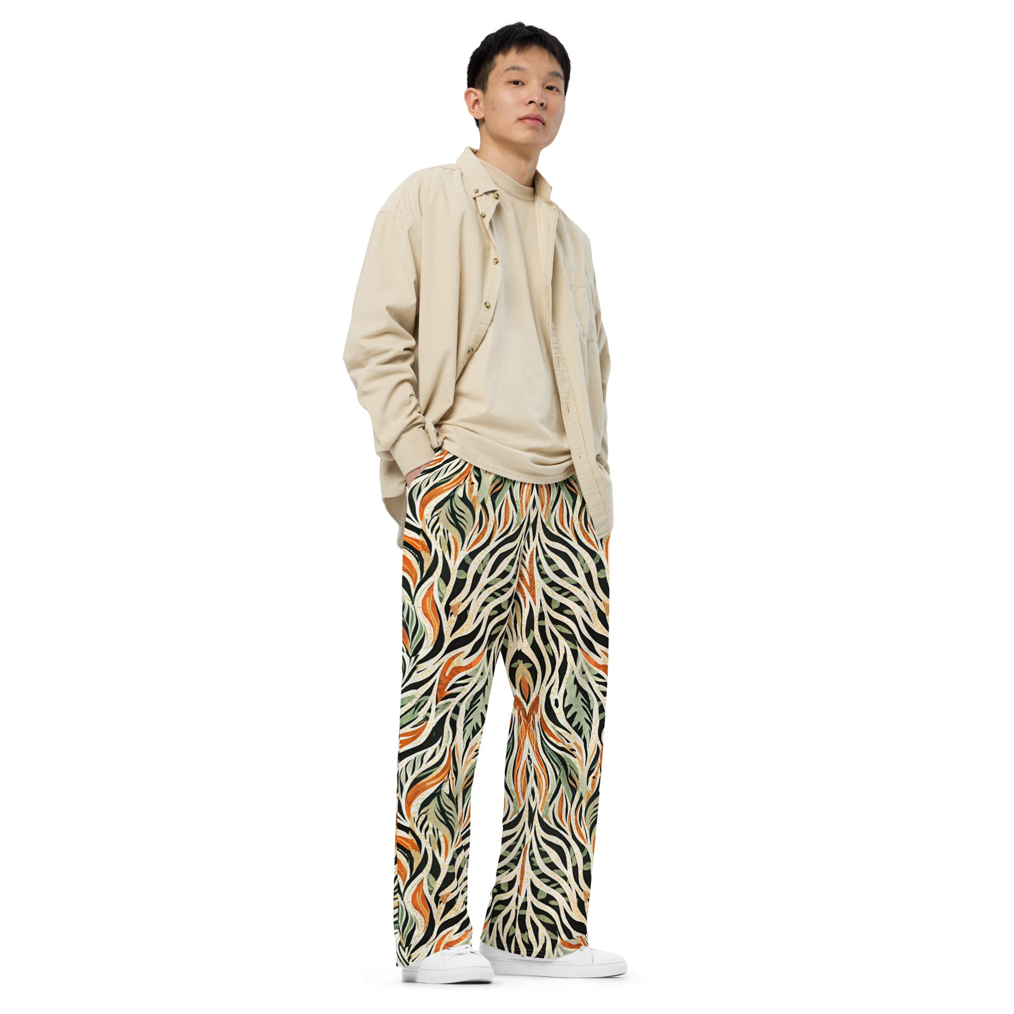 unisex wide-leg pants- Nature Design 03