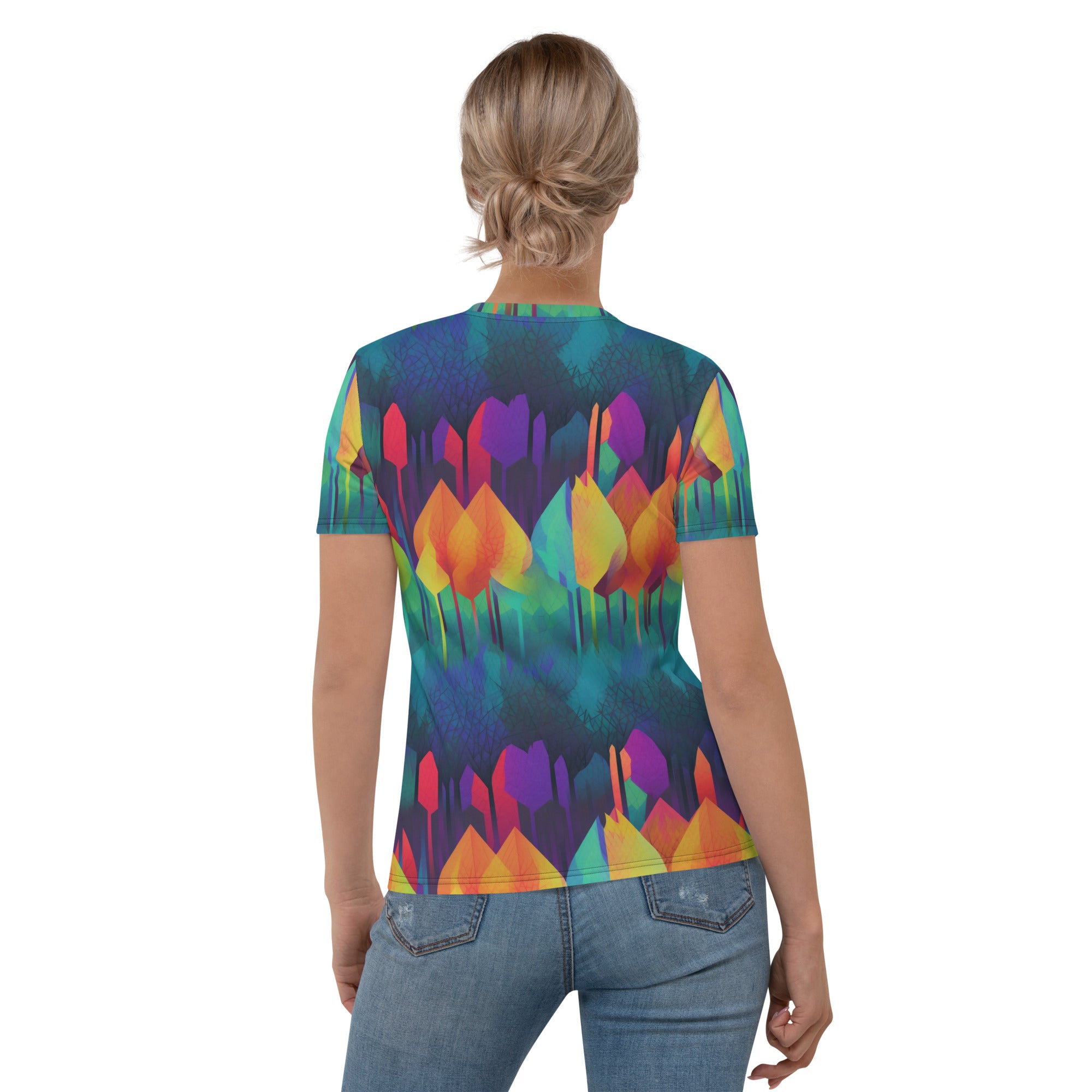 Women's T-shirt- Rainbow Forest Pattern 01