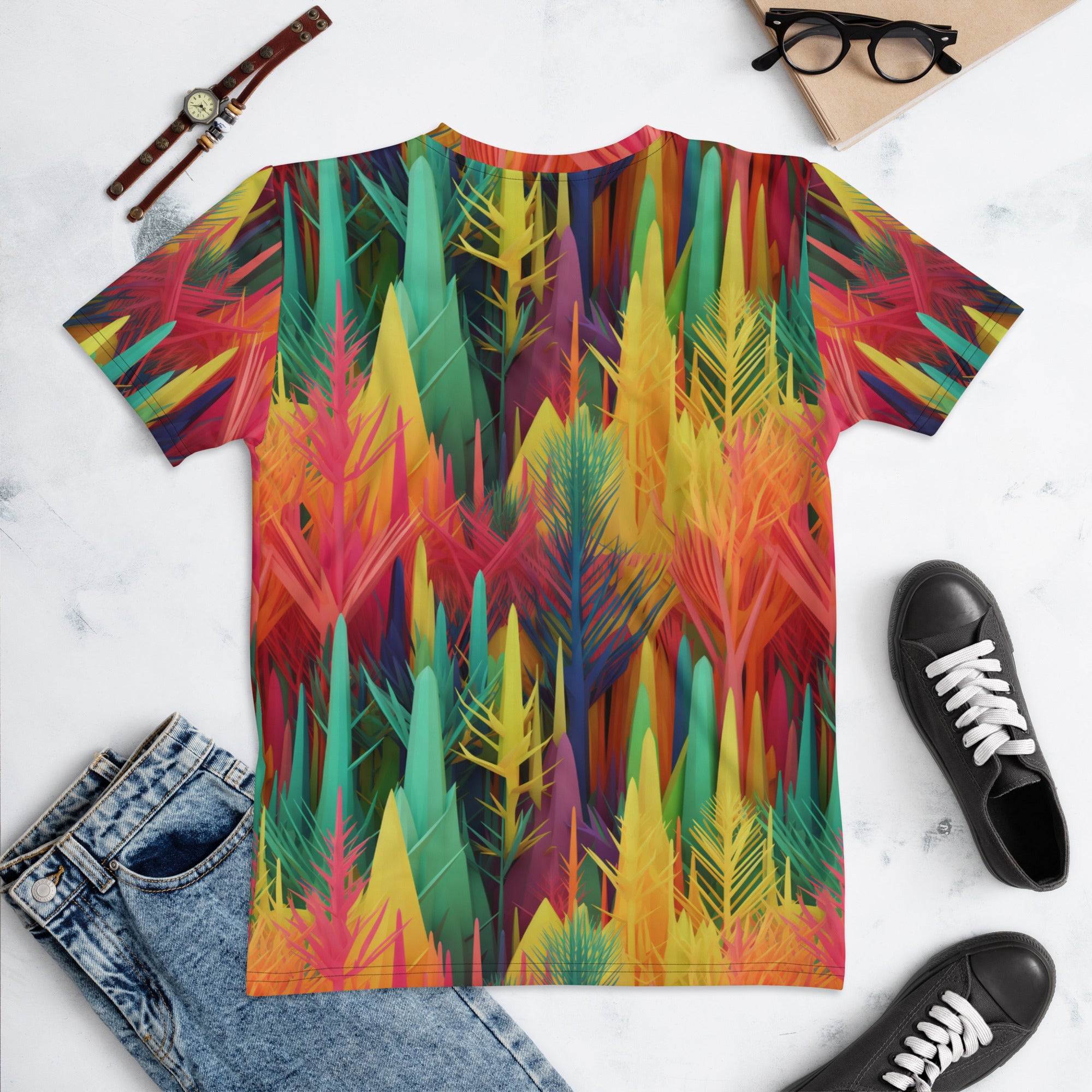 Women's T-shirt- Rainbow Forest Pattern 02