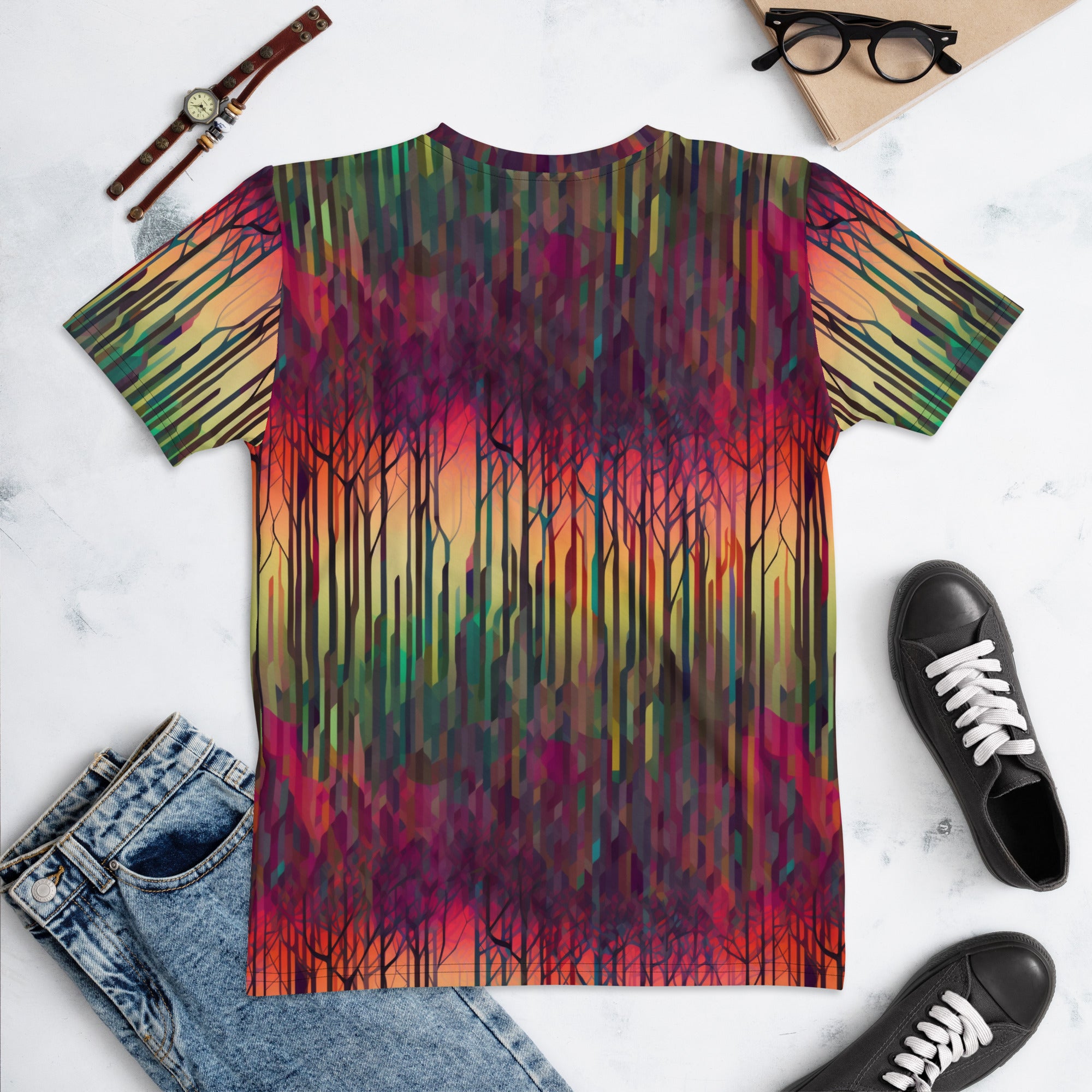 Women's T-shirt- Rainbow Forest Pattern III
