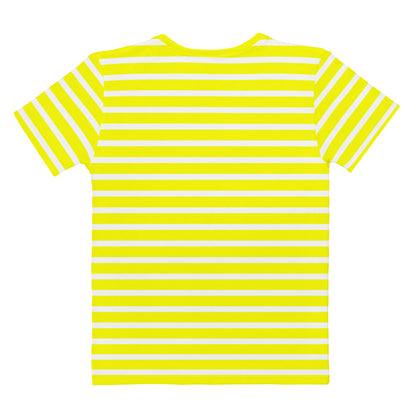 Women's T-shirt- White and Yellow Striped